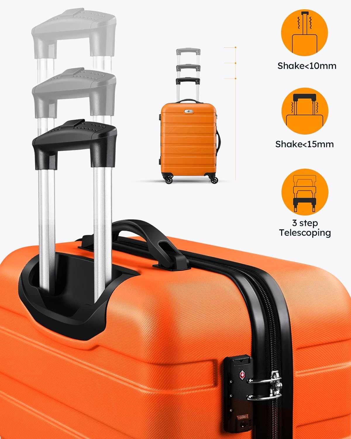 Suitour 2-Piece Hard Shell Luggage Set with Spinner Wheels & TSA Lock - 20