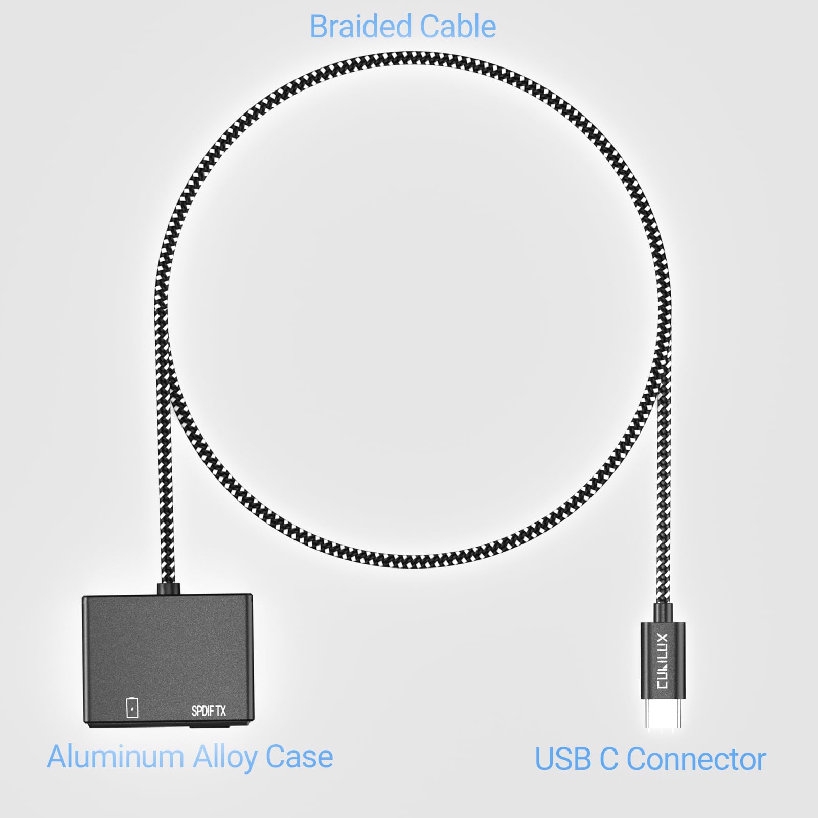 Cubilux USB C to SPDIF Adapter with PD Charging | USB Type C to Toslink Optical Audio Converter | 192KHz/24bit High Resolution | Compatible with Thunderbolt 4/3, Chromecast Gen 3, iPad 10/Pro | Perfect for Home Theater, Gaming & Professional Audio Setups