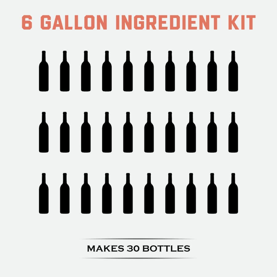 Premium Fontana Zinfandel Blush Wine Making Kit - 6 Gallon DIY Home Brewing Supplies - Makes 30 Bottles of California-Style Rosé Wine - Perfect for Wine Enthusiasts, Gifts & Special Occasions