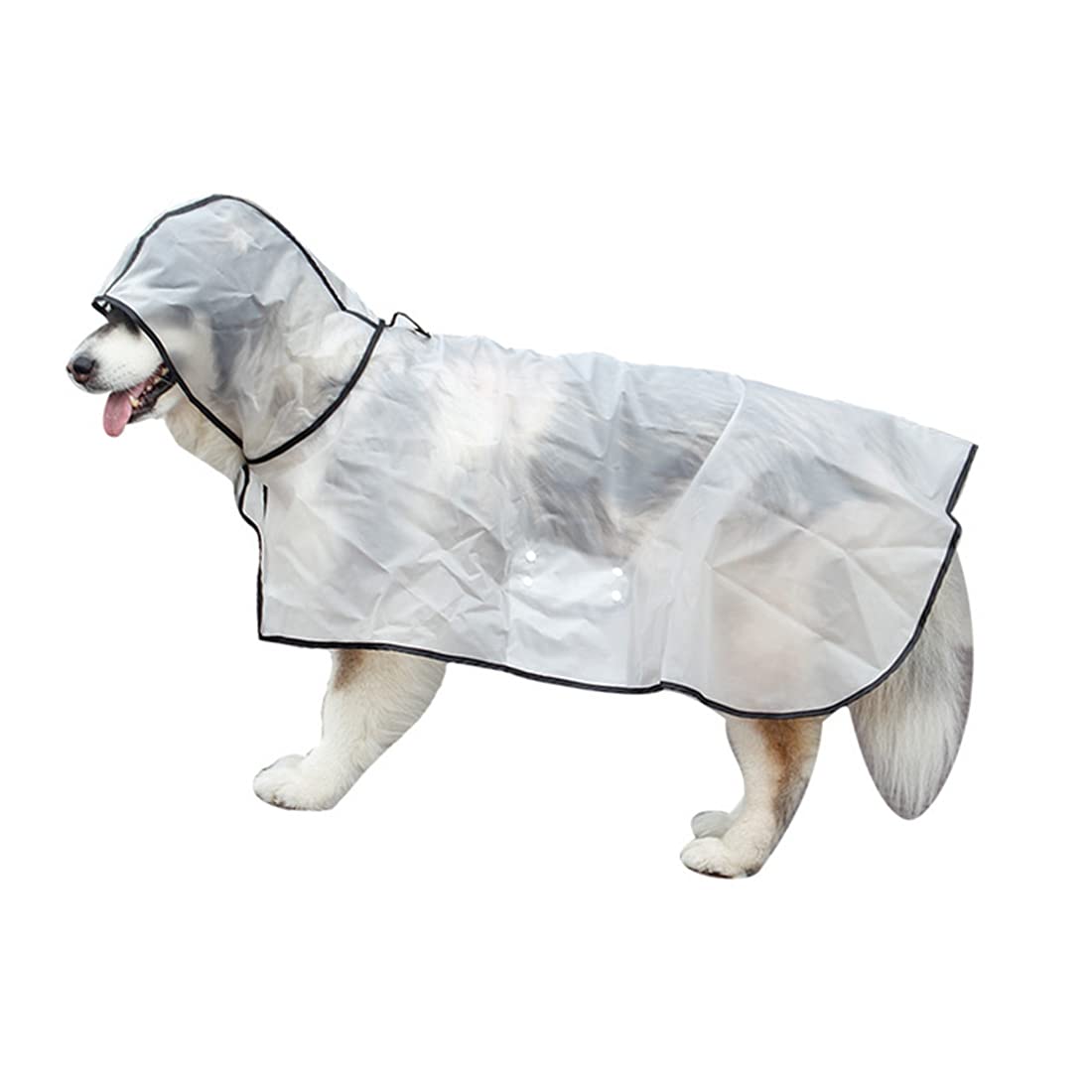 Waterproof Hooded Dog Raincoat - Transparent Poncho for Medium & Large Dogs (Labrador, Alaska) | Lightweight & Breathable for Spring & Summer | Perfect for Outdoor Walks, Hiking & Rainy Day Adventures