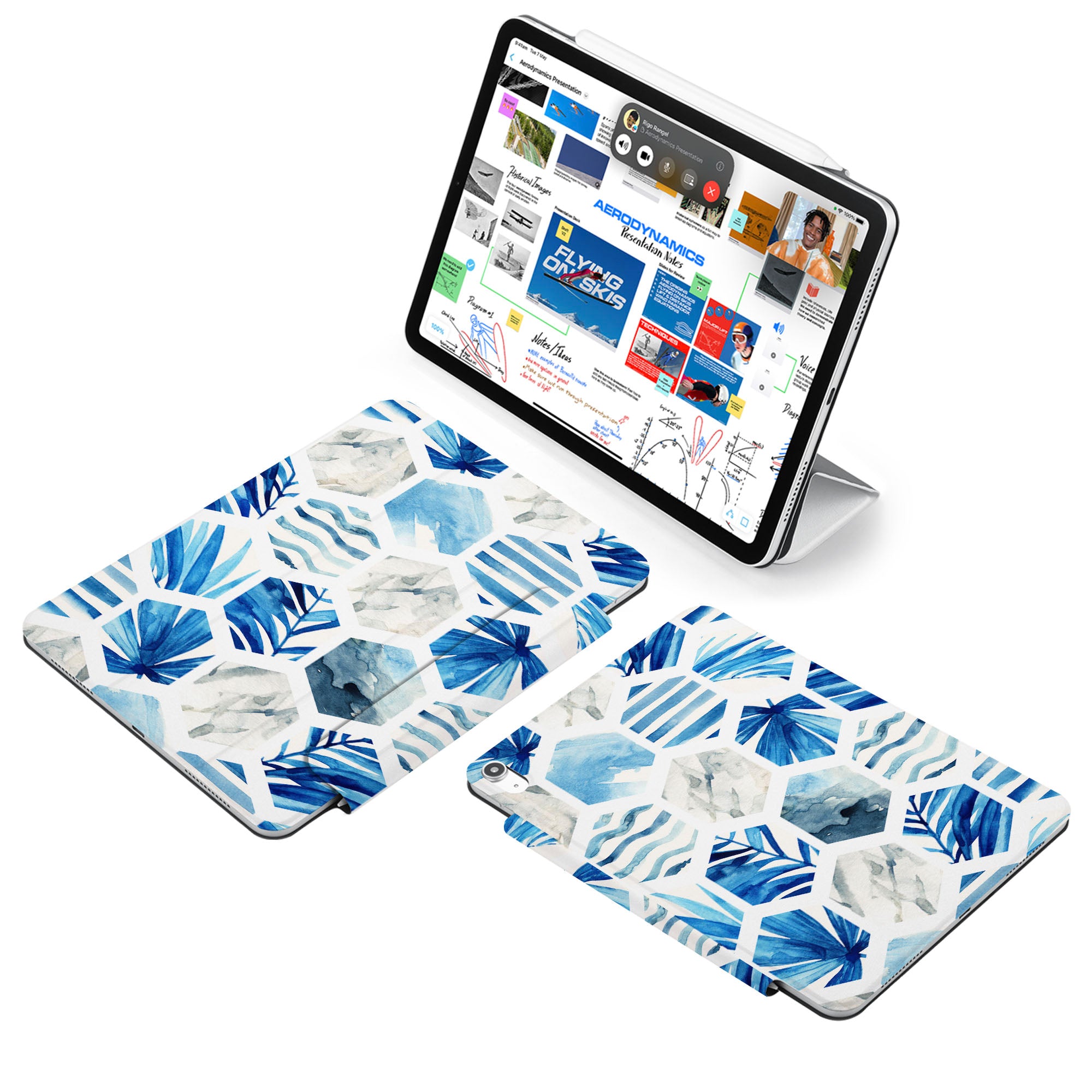 SlimFit iPad Case with Geometric Flower Design - Lightweight Protective Cover for iPad Air/Pro, Perfect for Work, Travel & Daily Use
