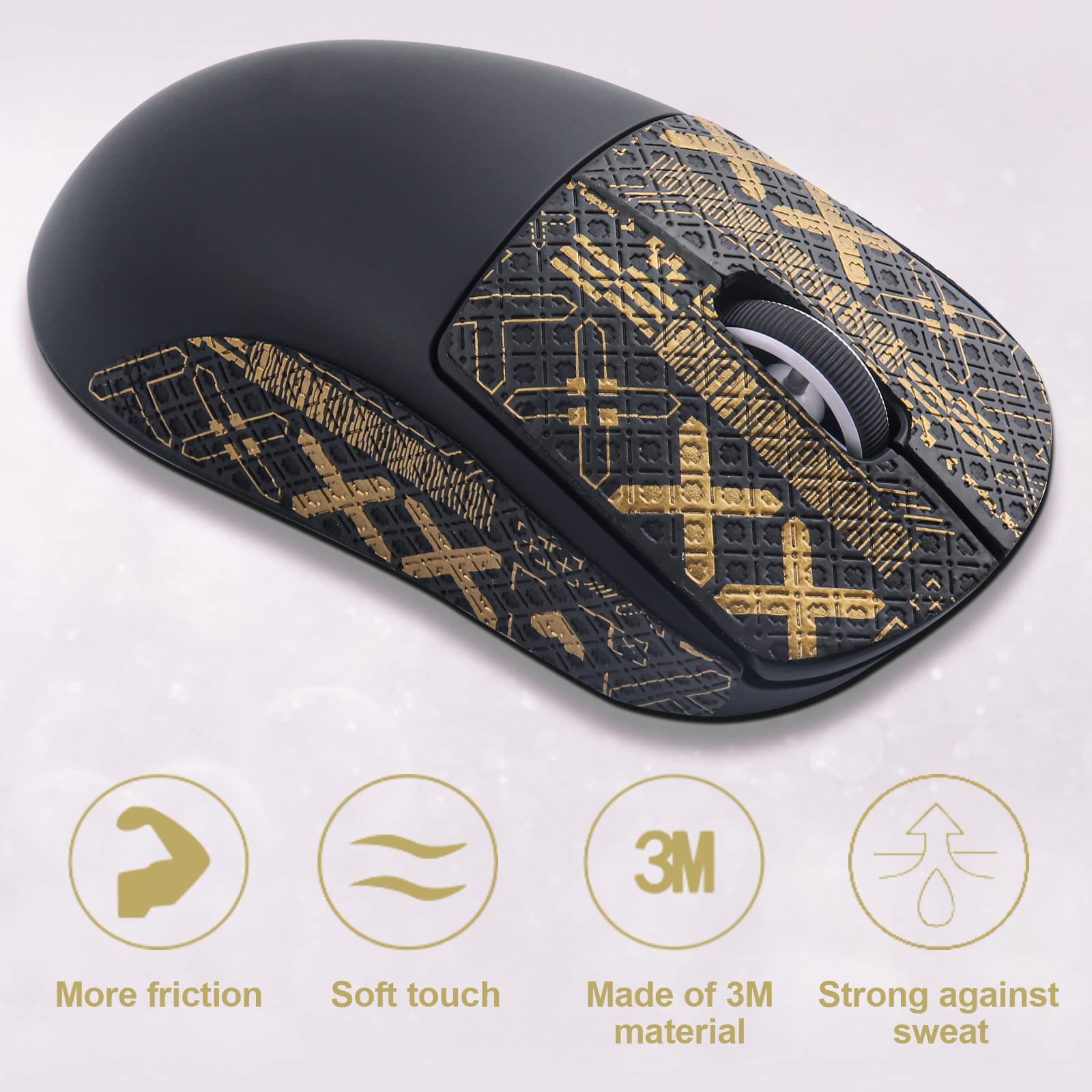 Hyekic Anti-Slip Grip Tape for Logitech G PRO X Superlight Wireless Gaming Mouse - Sweat Resistant, Easy Apply Self-Adhesive Design - Professional Mouse Upgrade Kit for Enhanced Control in FPS, MOBA & Esports Gaming