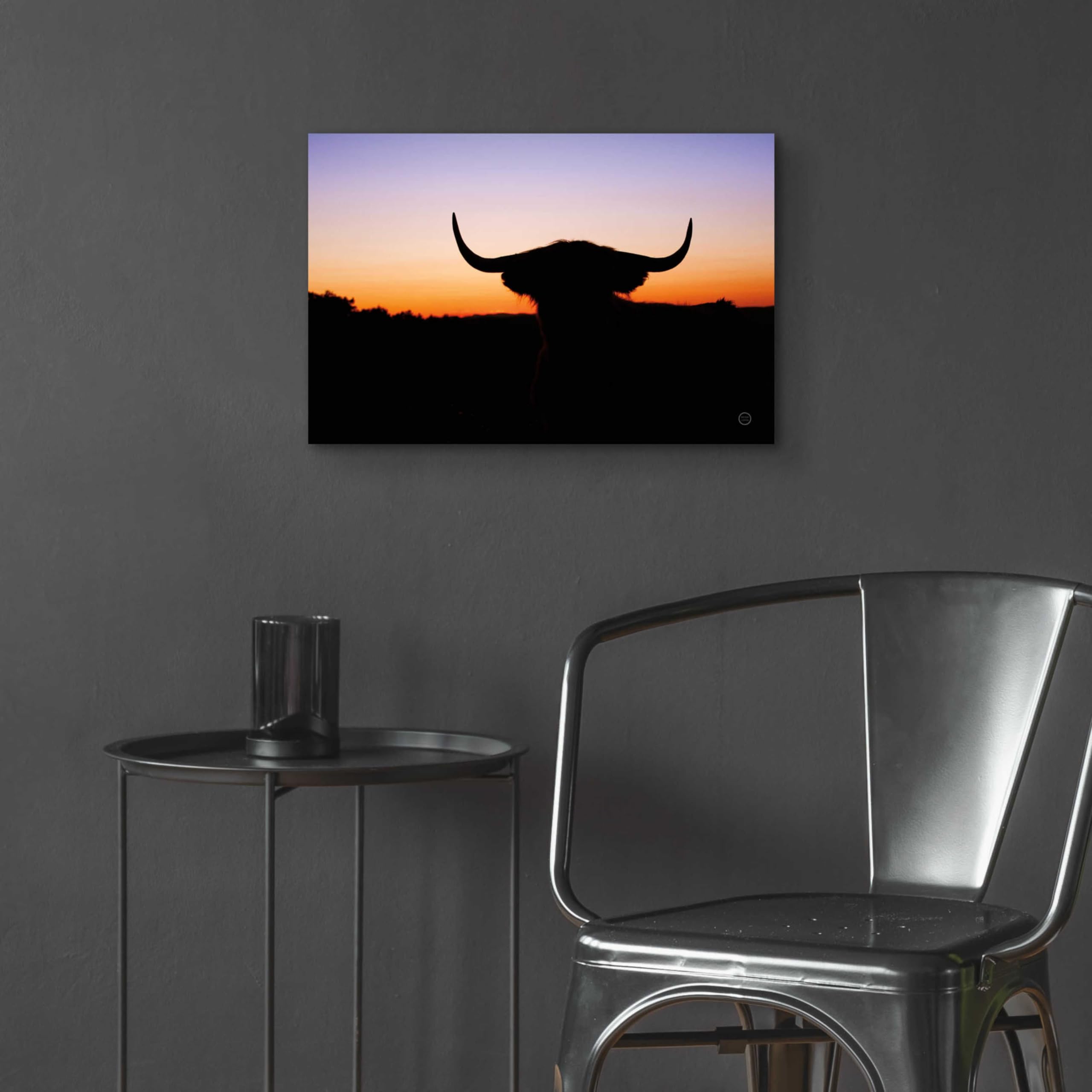 Epic Art 'Bull Set' by Nathan Larson - Premium Acrylic Glass Wall Art, 24x16 Inches - Modern Home & Office Decor for Living Room, Bedroom, or Workspace