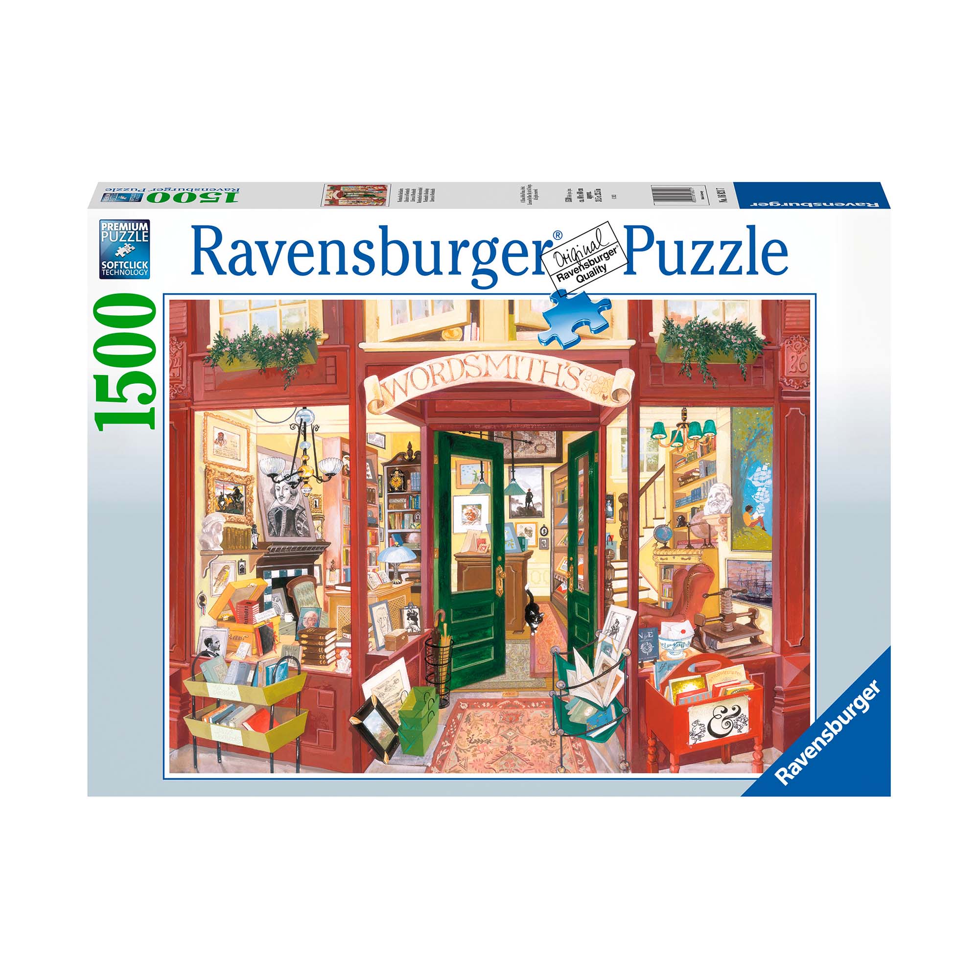 1,500 Piece Jigsaw Puzzle - Wordsmith's Bookshop Scene | Challenging Adult Puzzle for Relaxation & Family Game Night | Premium Quality Puzzle Pieces for Book Lovers & Collectors