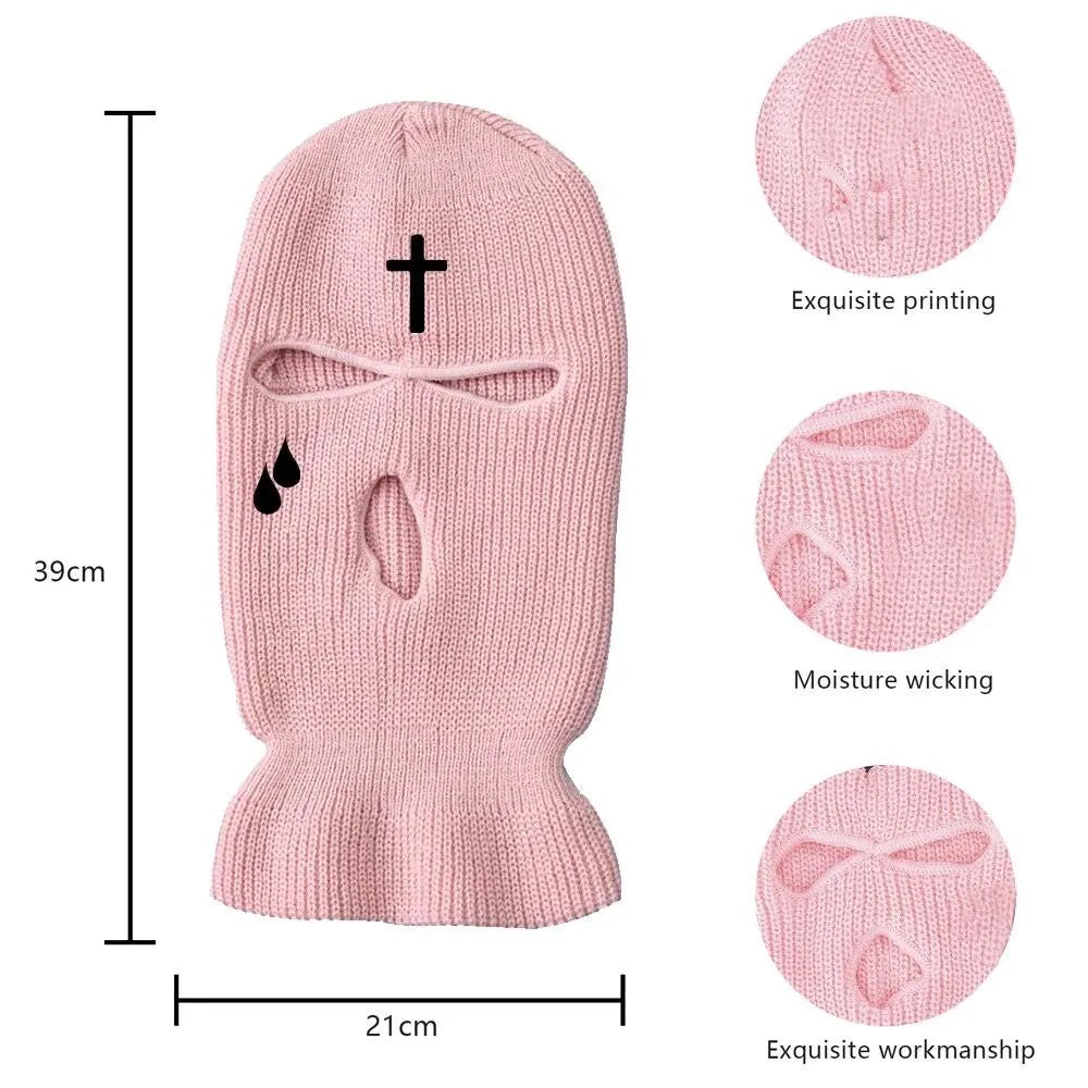 Pink 3-Hole Tactical Balaclava - Winter Ski Mask for Motorcycle Helmets, Outdoor Sports & Army Tactics - Cold Weather Face Protection for Skiing, Motorcycling & Snowboarding