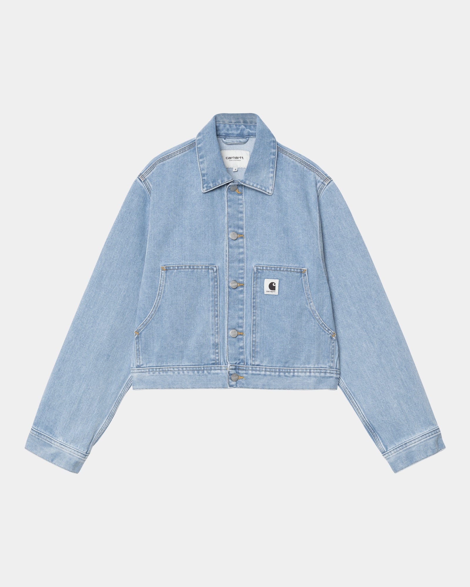 Women's Arca Jacket - Waterproof Windbreaker with Hood | Light Blue Stone Washed Denim Style | Perfect for Hiking, Camping & Outdoor Adventures