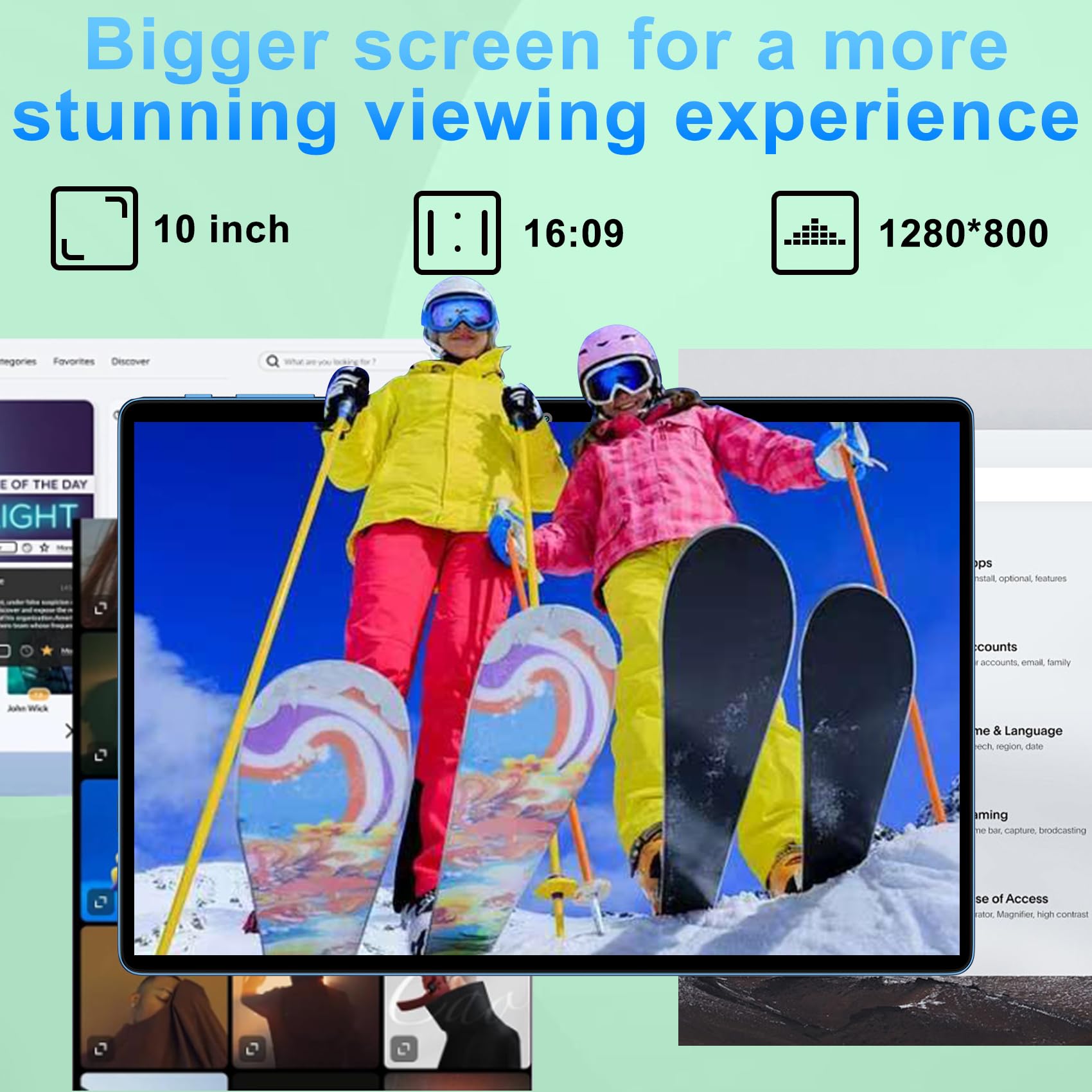 2025 10-inch Android 14 Tablet with Keyboard & Mouse - 20GB RAM 128GB ROM 1TB Expandable Storage, Octa-Core Processor, 6000mAh Battery, HD IPS Display - 2-in-1 Tablet for Work & Entertainment - 5G WiFi 6, Dual Camera, Widevine L1, GMS Certified (Blue) - Perfect for Business, School & Travel Use