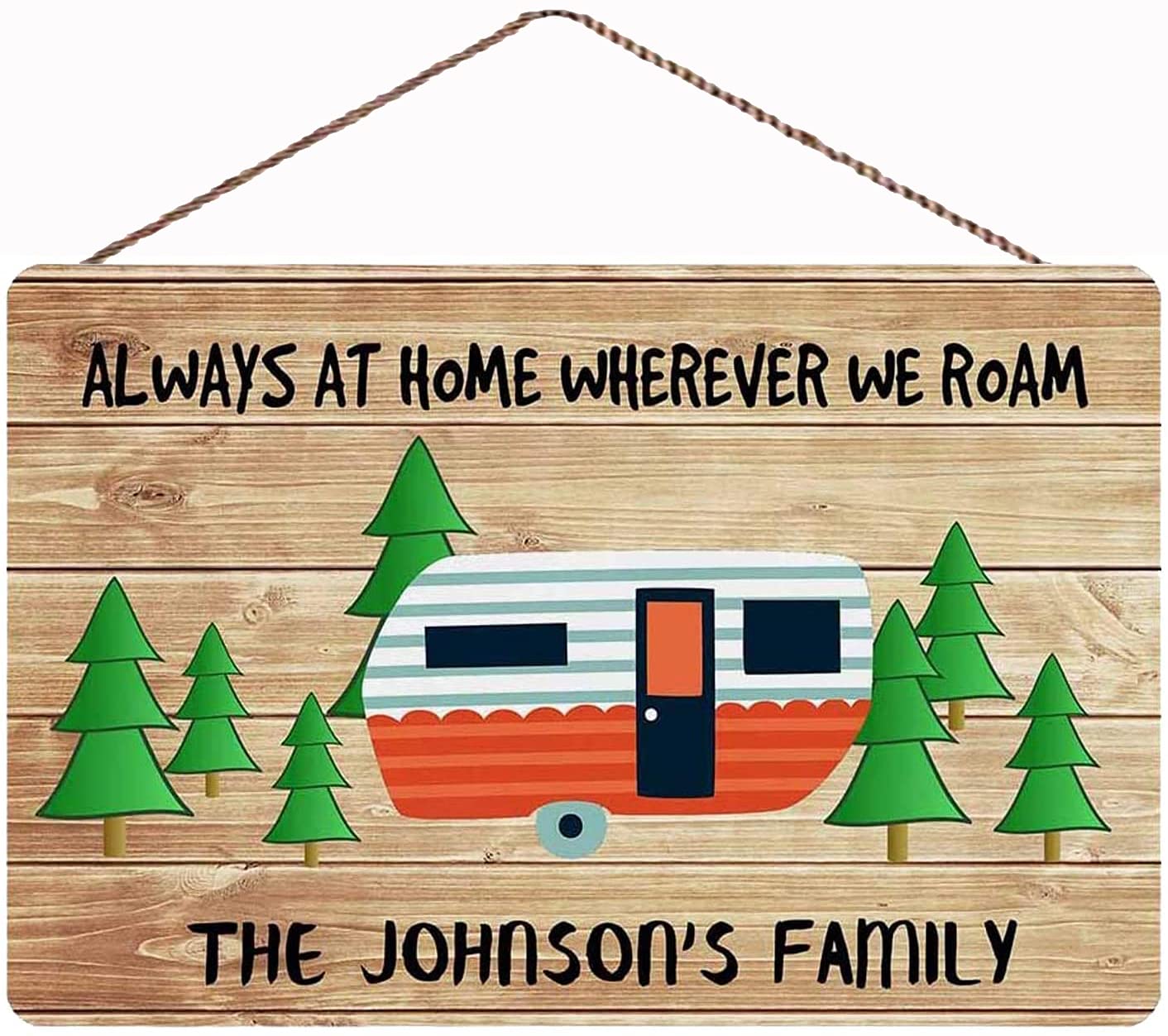 Personalized Metal Camping Sign - Custom Family Name Wall Decor for Home & Cabin - Perfect for Outdoor Enthusiasts & Camping Lovers - Great Gift Idea for RV, Camper, or Cabin Decor