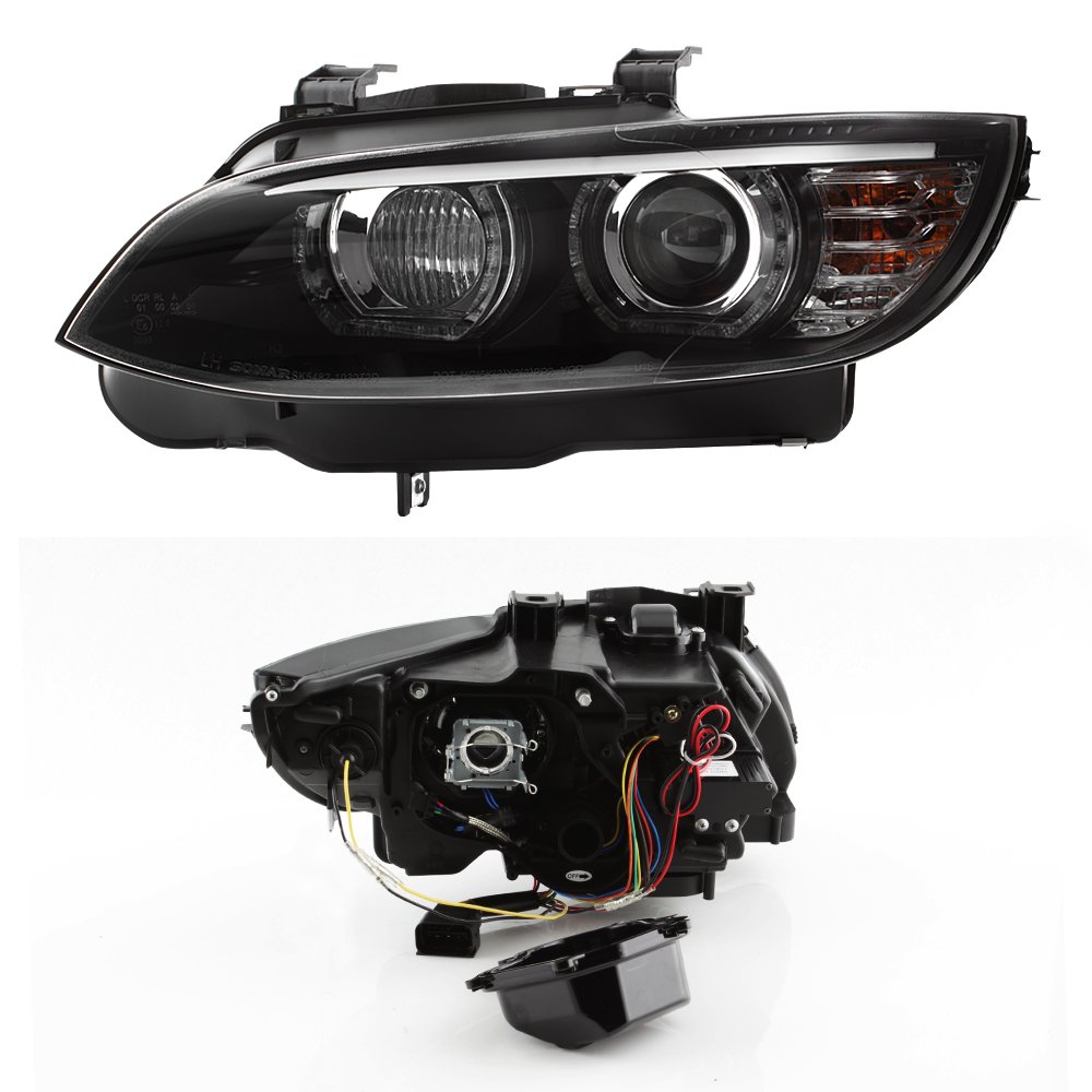 AKKON LED Projector Headlights for BMW 3-Series E92 E93 335i 328i - HID Xenon Style for Night Driving