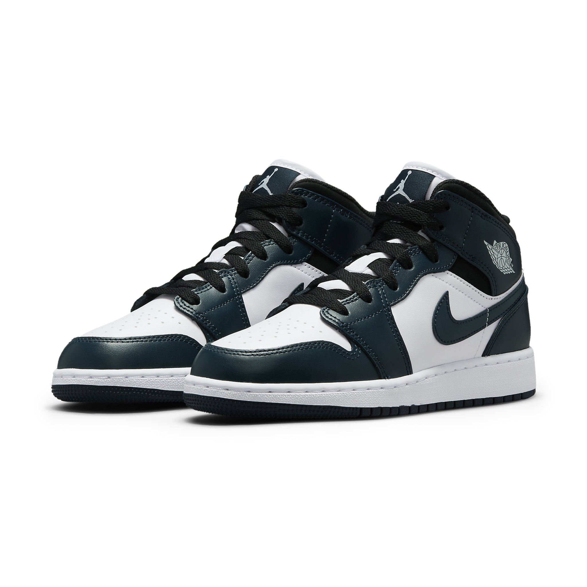 Air Jordan 1 Mid Dark Teal Basketball Shoes for Girls (GS) - Comfortable Sneakers for School, Sports & Casual Wear