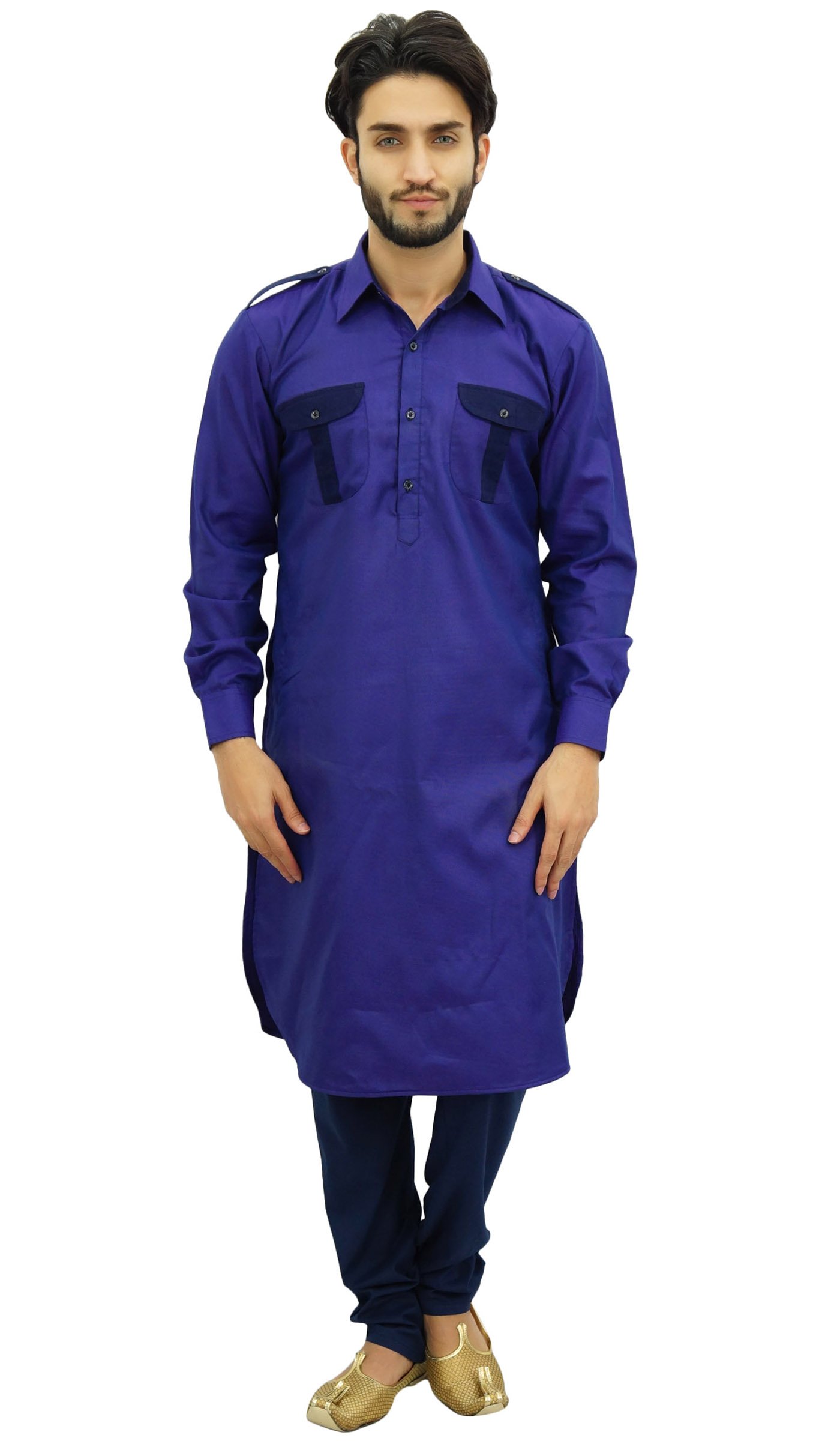 Atasi Men's Pathani Style Long Kurta Punjabi Ethnic Shirt - Traditional Indian Wedding & Festival Wear for Men