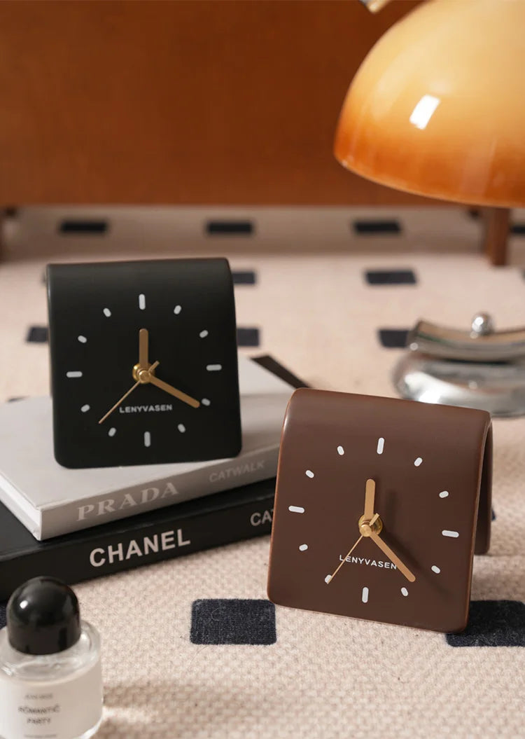 Milo Ceramic Desk Clock - Elegant Modern Office Decor, Home & Office Use, Perfect Gift for Professionals & Students