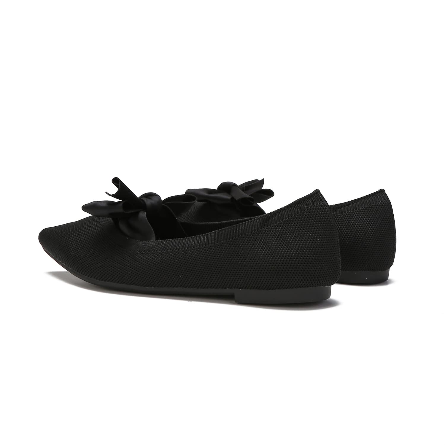 Women's Breathable Mesh Ballet Flats - Comfortable Slip-On Bow Pointed Toe Shoes for Work, Travel & Casual Wear | Lightweight Knit Design