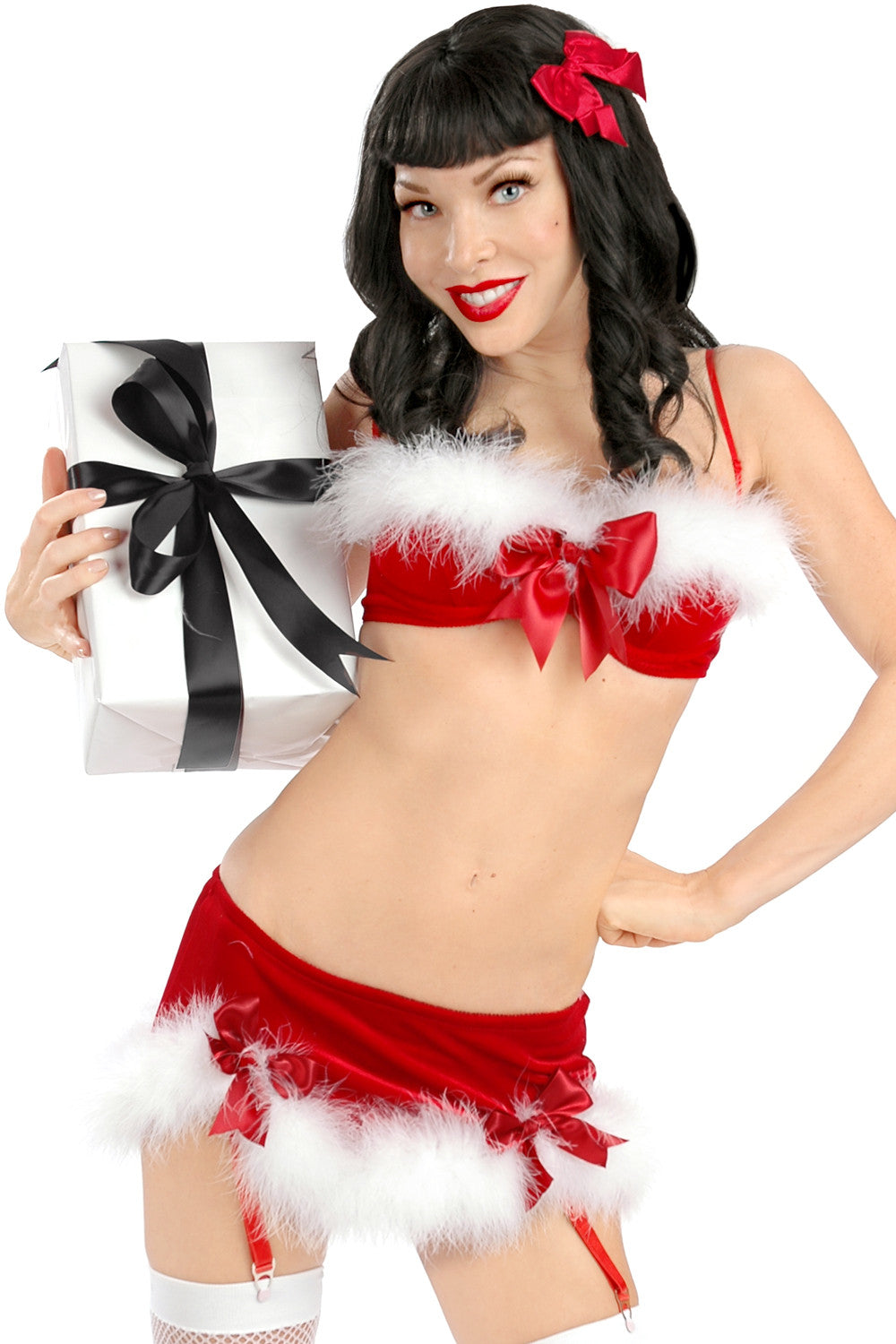 Sexy Mistletoe Bow Back Garter Skirt - Lace Up Christmas Party Dress for Women, Perfect for Holiday Parties, Festive Gatherings & Romantic Date Nights