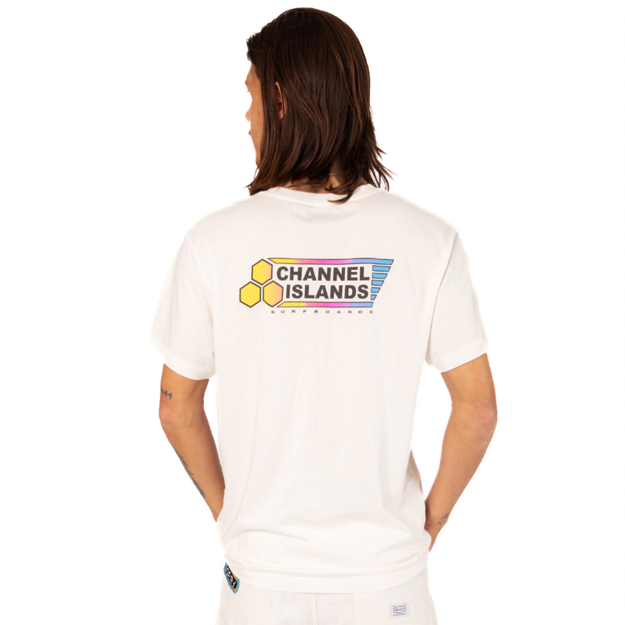 Channel Islands Fade Flag Men's Short Sleeve T-Shirt - Comfortable Cotton Crew Neck Tee for Summer Casual Wear - White