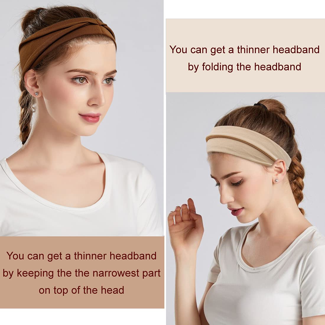 Women's Fashion Headbands - 6 Pack Wide Yoga Headbands for Workout, Sports & Hair Accessories - Perfect for Gym, Running, Yoga & Everyday Use