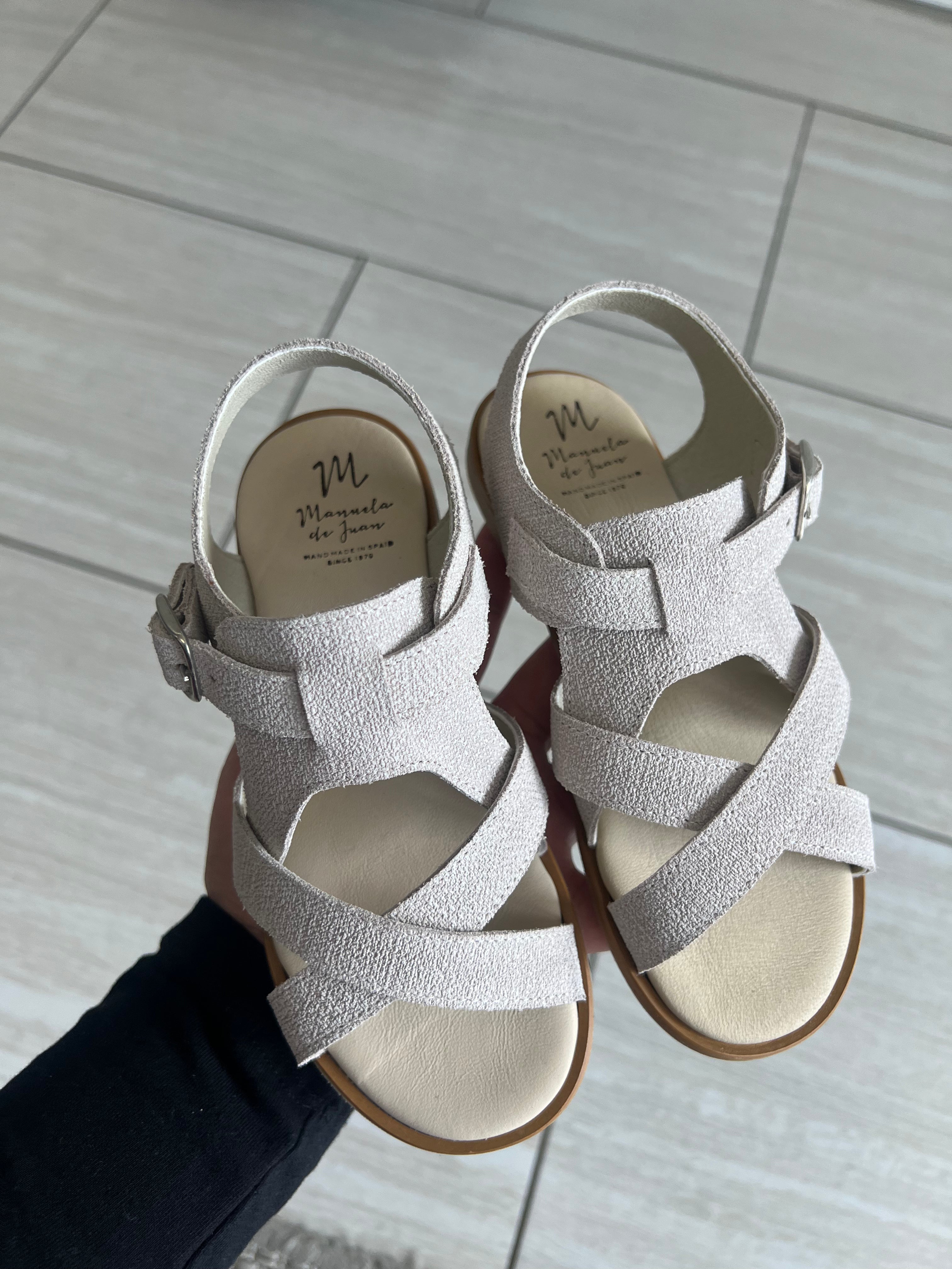 Manuela Taupe Criss Cross Sandals for Women - Comfortable Summer Slide Shoes with Adjustable Straps | Perfect for Beach, Vacation, and Casual Outings