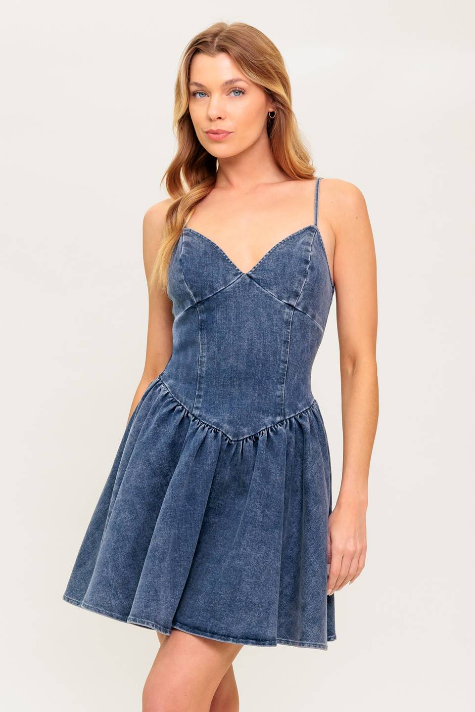 DINA DENIM MINI DRESS - Women's Vintage Style Denim Short Dress with Pockets | Perfect for Casual Outings, Date Nights & Summer Fashion