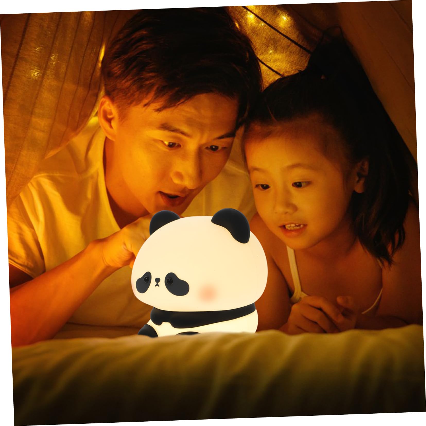 PRETYZOOM Adorable Panda Night Light - Soft Silicone Touch Control Dimmable Desk Lamp for Kids Bedroom, Nursery, Office | Cute Nightlight for Sleep, Reading & Decor