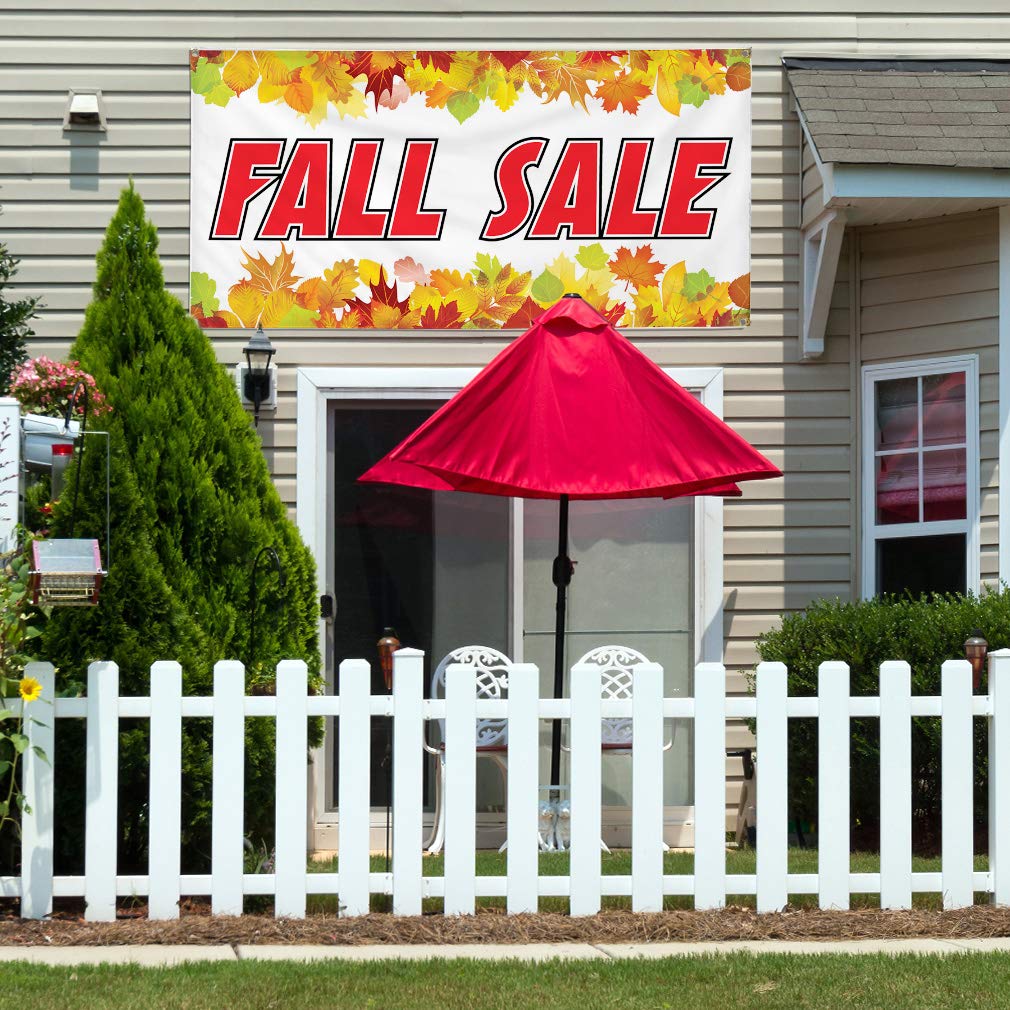 60x144 Inches Heavy Duty Vinyl Banner - Weatherproof, Industrial Strength with 10 Grommets for Outdoor Business Signs, Yard Sales & Events (Multiple Sizes Available) - Perfect for Fall Promotions, Grand Openings & Seasonal Advertising