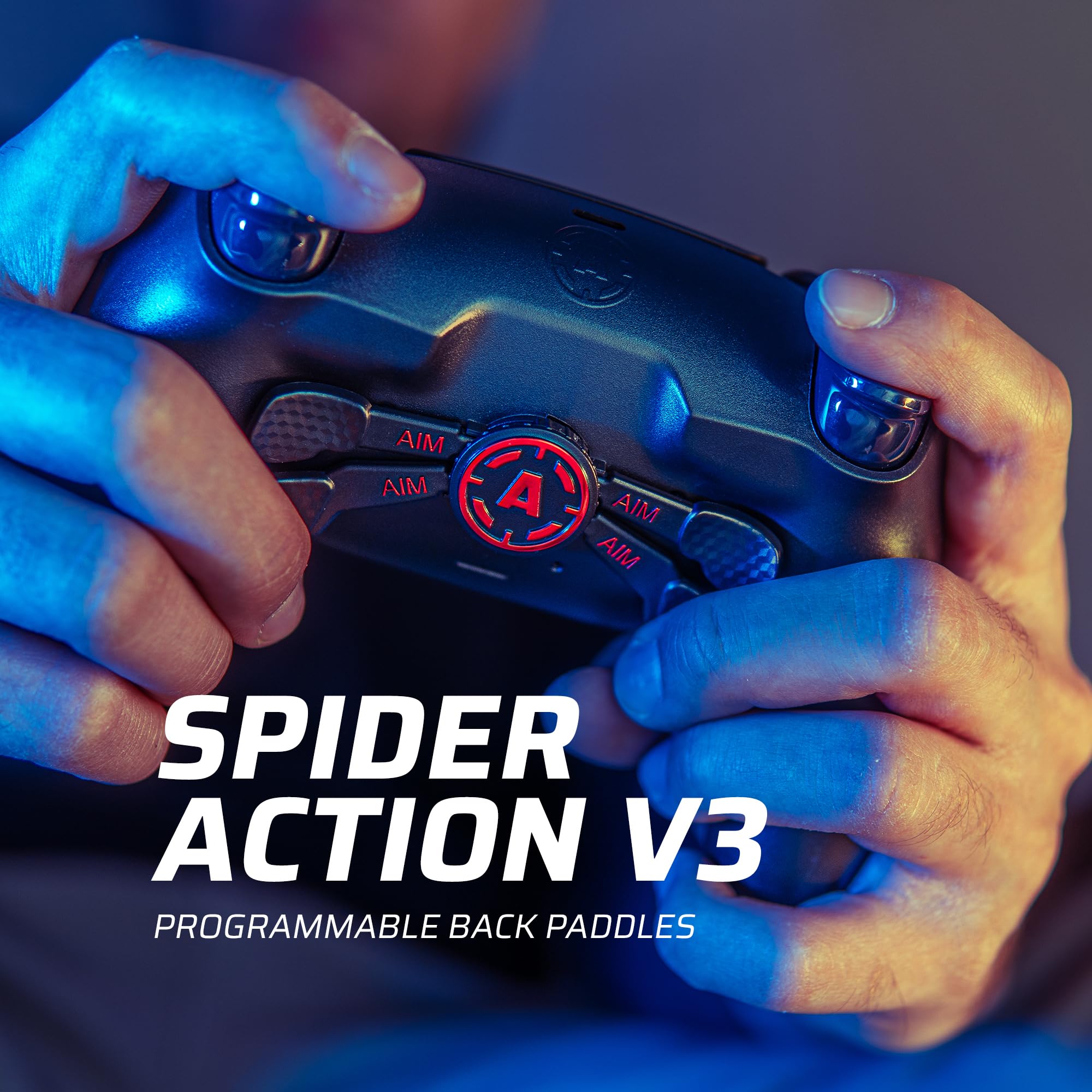 AimControllers PS5 & PC Wireless Gaming Controller - Custom Made with 4 Remappable Back Paddles & Active Triggers | Premium Gaming Accessories for Competitive Play, FPS, Racing & eSports