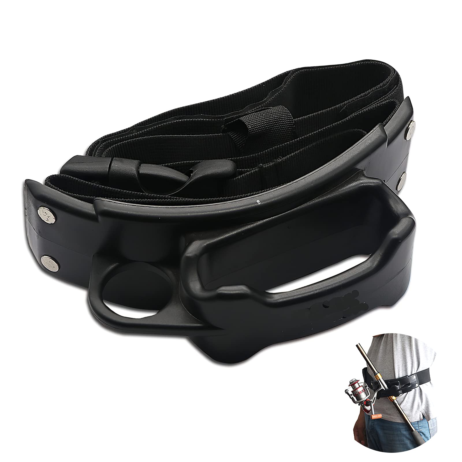 **Sannofair Fishing Waist Rod Holder Belt – Adjustable Hook & Loop Support Harness for Stand-Up Fishing – Portable Gear Accessory for Outdoor, Kayak, and Shore Fishing**