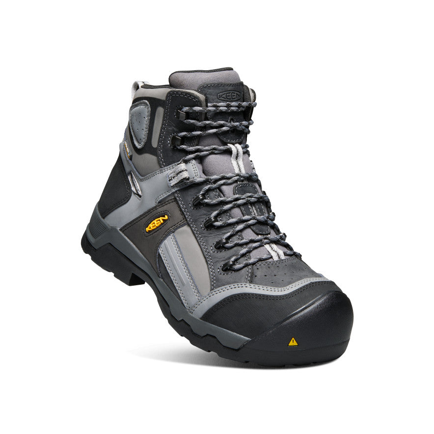 Men's Davenport 6 Insulated Waterproof Work Boots with Composite Toe - Steel Grey | Slip Resistant Safety Shoes for Construction, Hiking & Outdoor Work