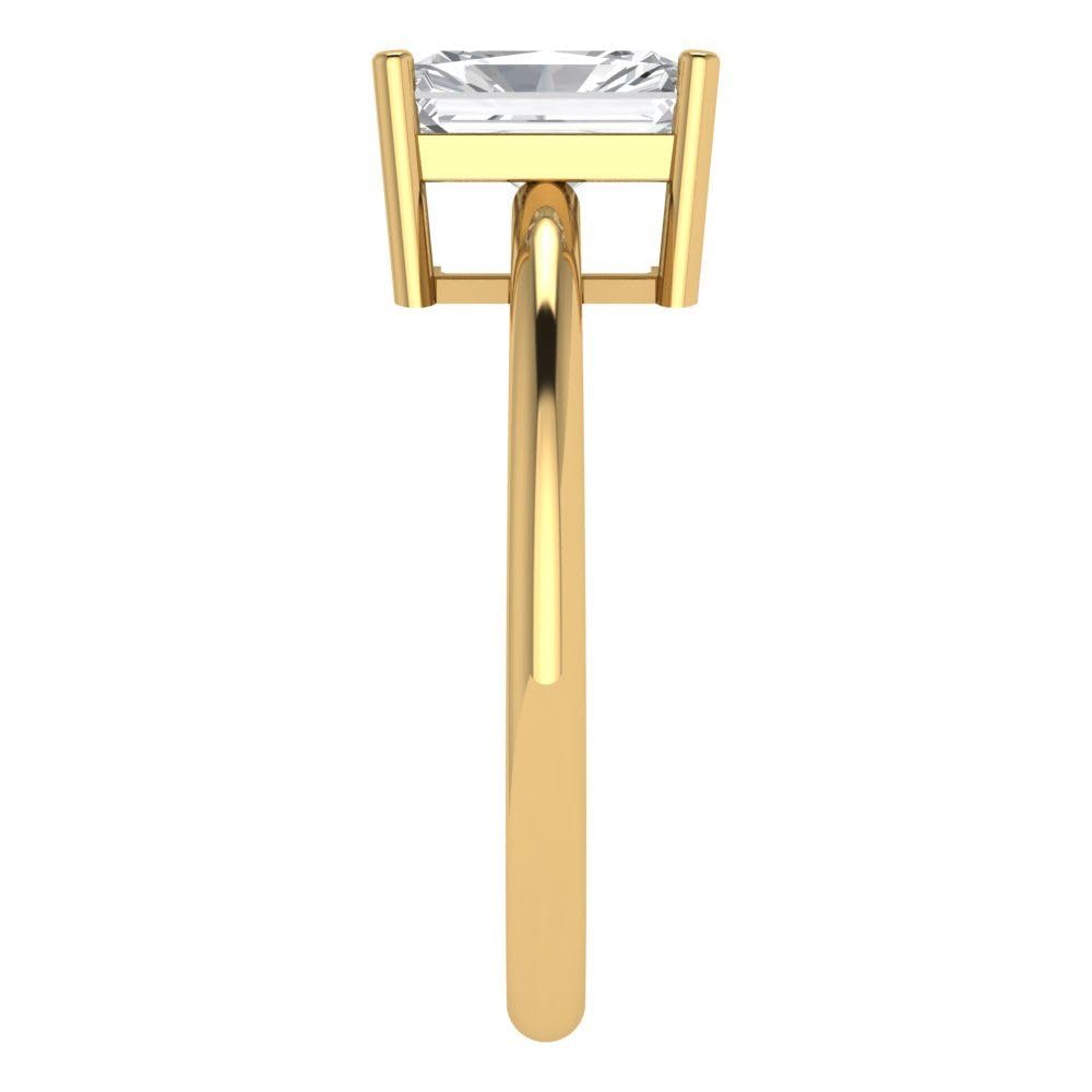 1.75Ct Radiant Cut Moissanite Engagement Ring in 14K Yellow Gold - Clara Pucci Solitaire Ring for Women, Wedding Proposal, Anniversary Gift