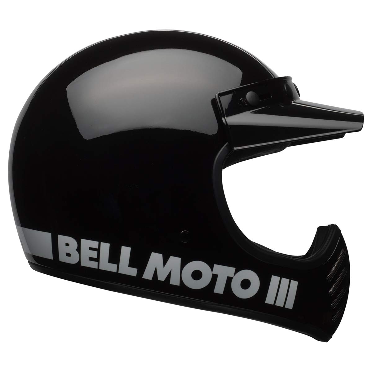 BELL Moto-3 Motorcycle Helmet - Gloss Black Classic Design - Medium Size for Adult Riders - Perfect for Street Riding, Cruising & Vintage Bike Enthusiasts