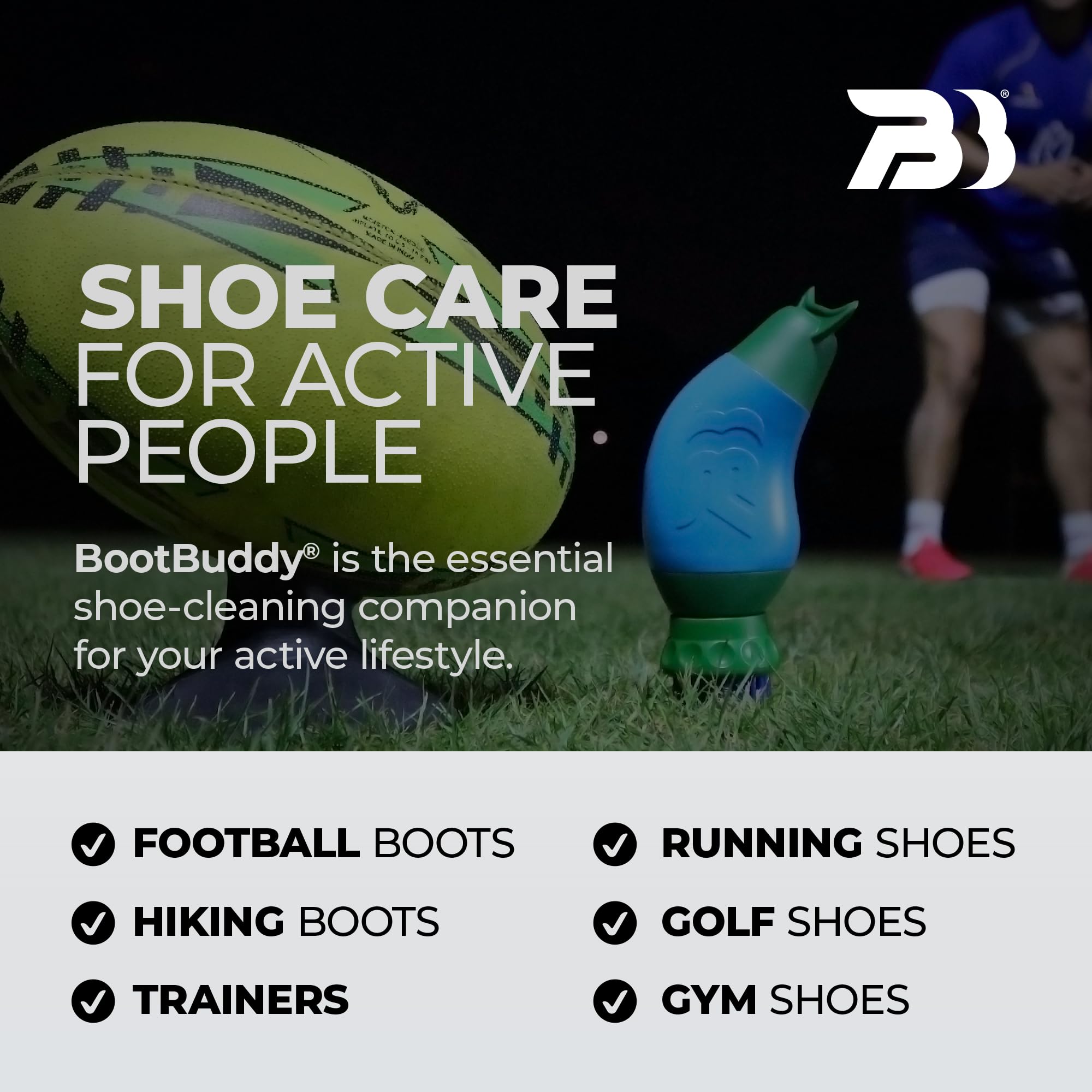 BootBuddy Shoe Cleaner Brush - Quick Mud & Dirt Remover for Hiking, Golf & Running Shoes - Perfect for Outdoor Sports