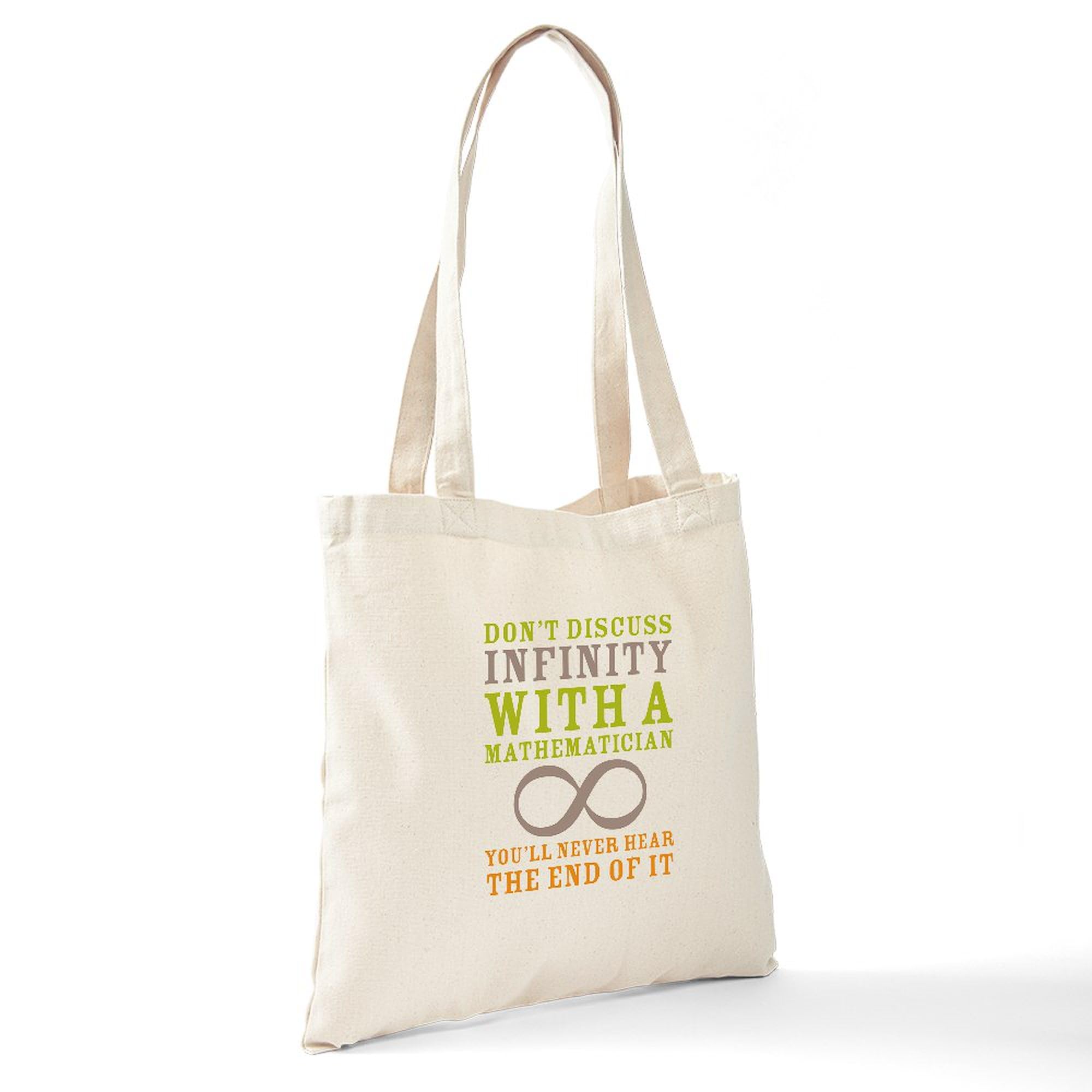 Infinity Math Tote Bag - Natural Canvas Reusable Shopping Bag for School, Work & Groceries | Eco-Friendly Cotton Tote with Mathematical Design
