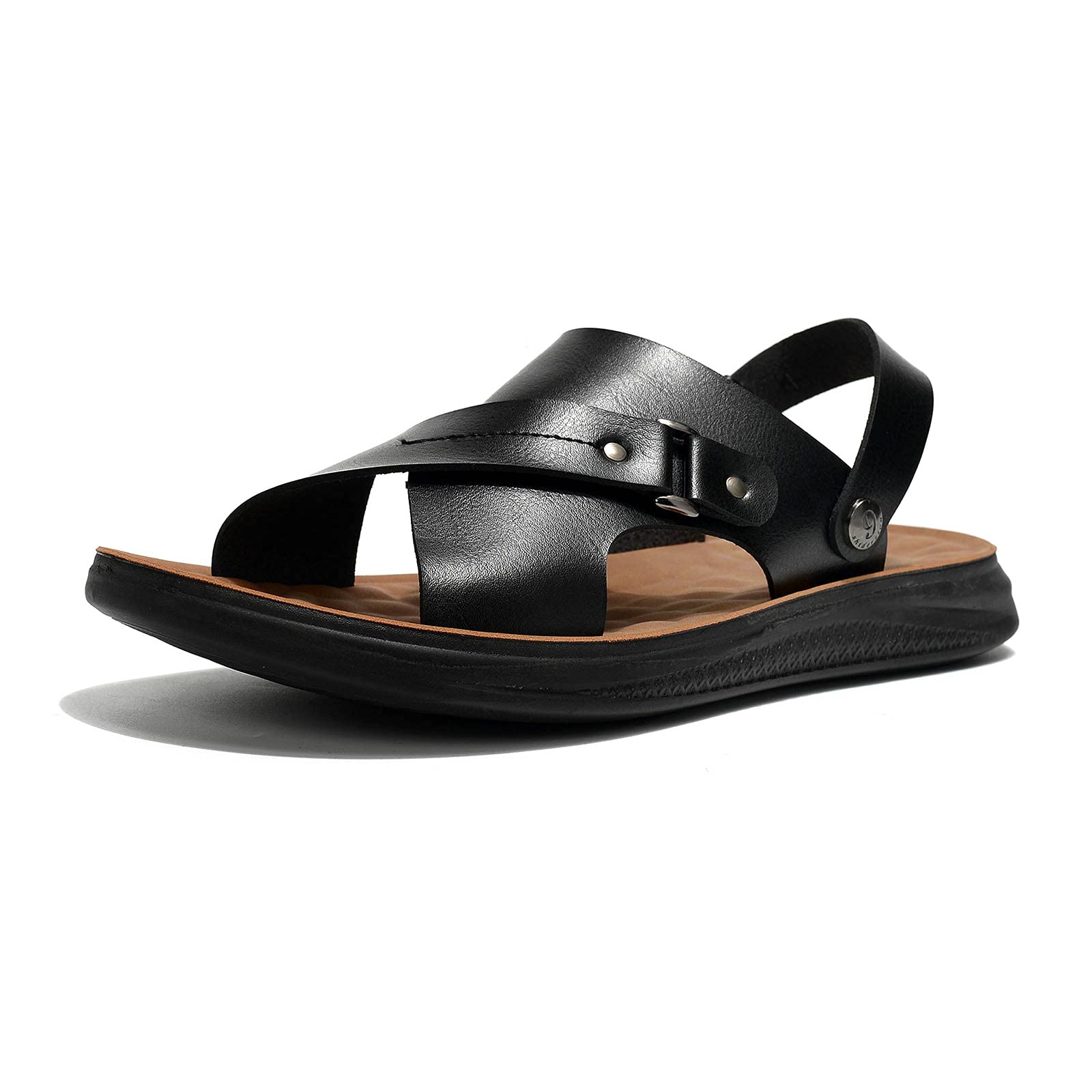 **Men's Casual Leather Sandals – Open Toe Breathable Flat Sandals for Outdoor & Summer Sports | Perfect for Beach, Hiking & Travel**