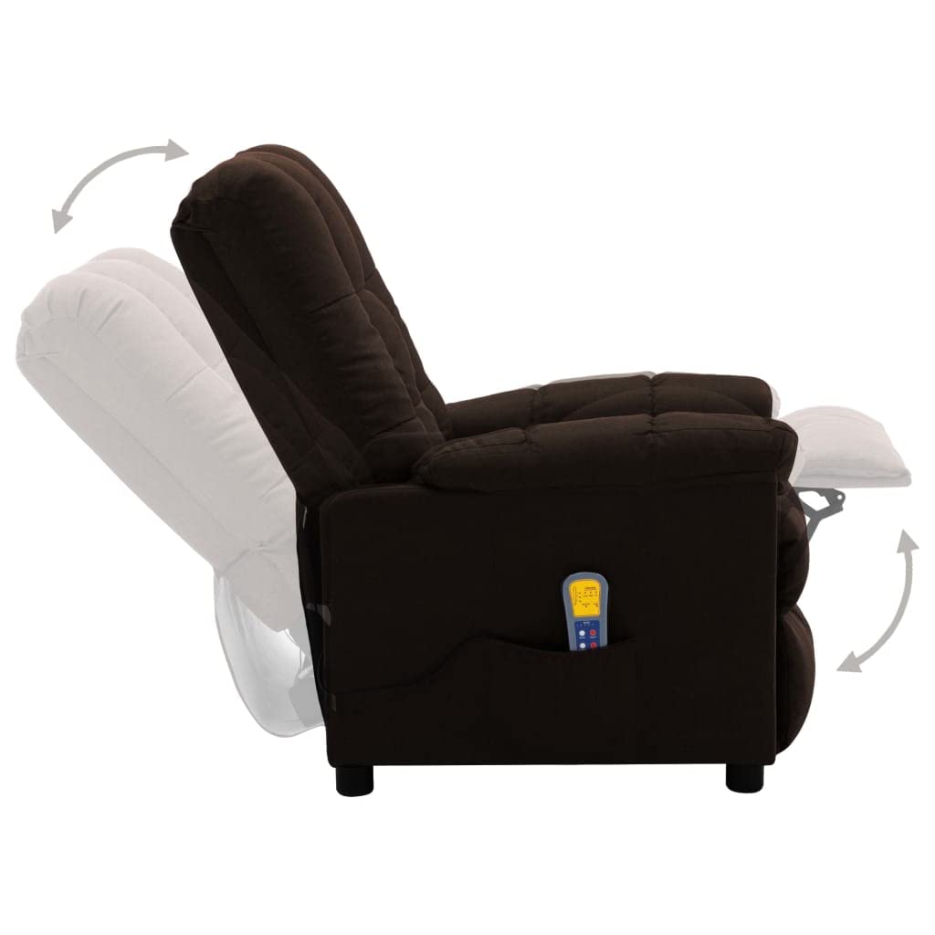 Electric Massage Recliner Chair for Elderly - Adjustable Home Theater Reclining Sofa with Dark Brown Fabric | Perfect for Living Room, Home Cinema & Relaxation