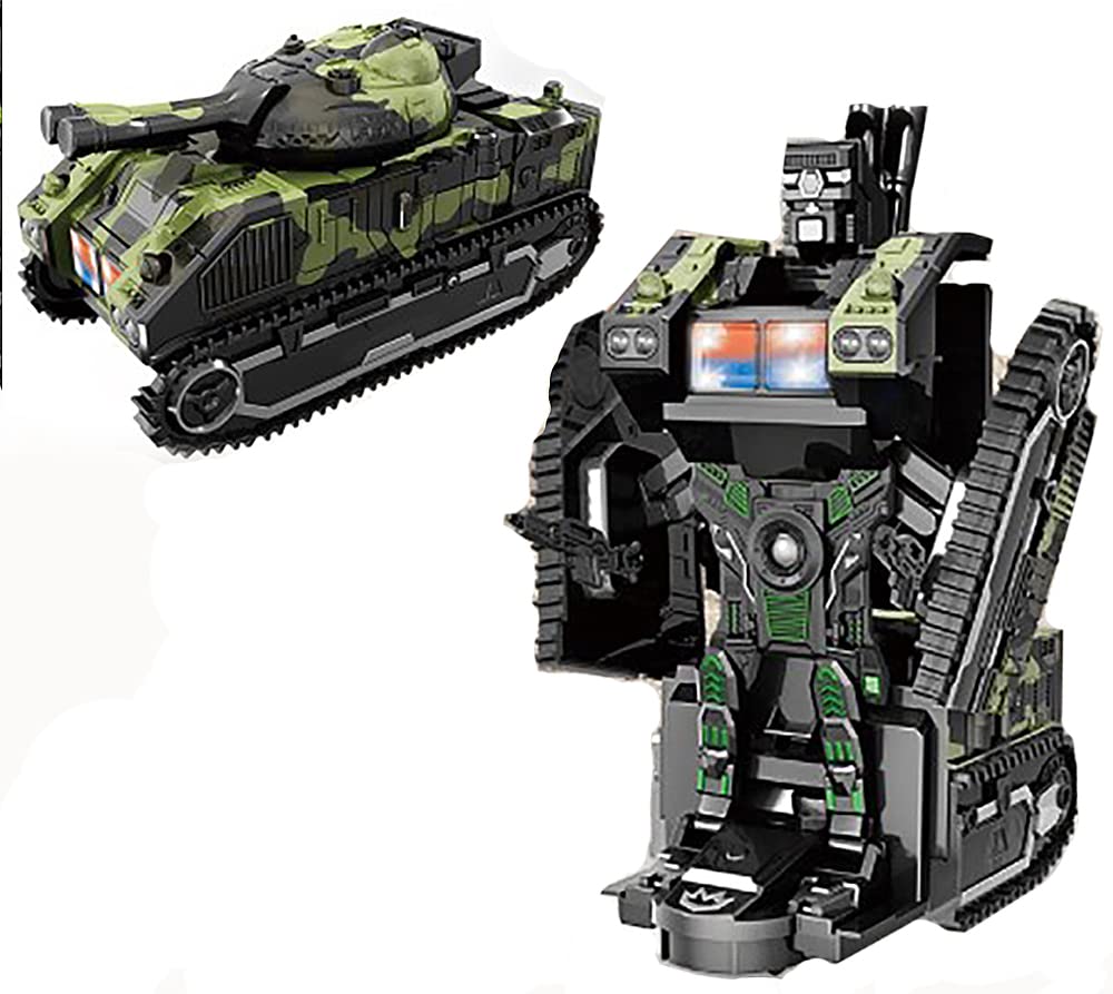 Transformers Tank Car Transforming Robot Toy with LED Lights - Rescue Action Army Bots for Kids Age 5+ | Perfect for Pretend Play, Birthday Gifts & Collectible Display