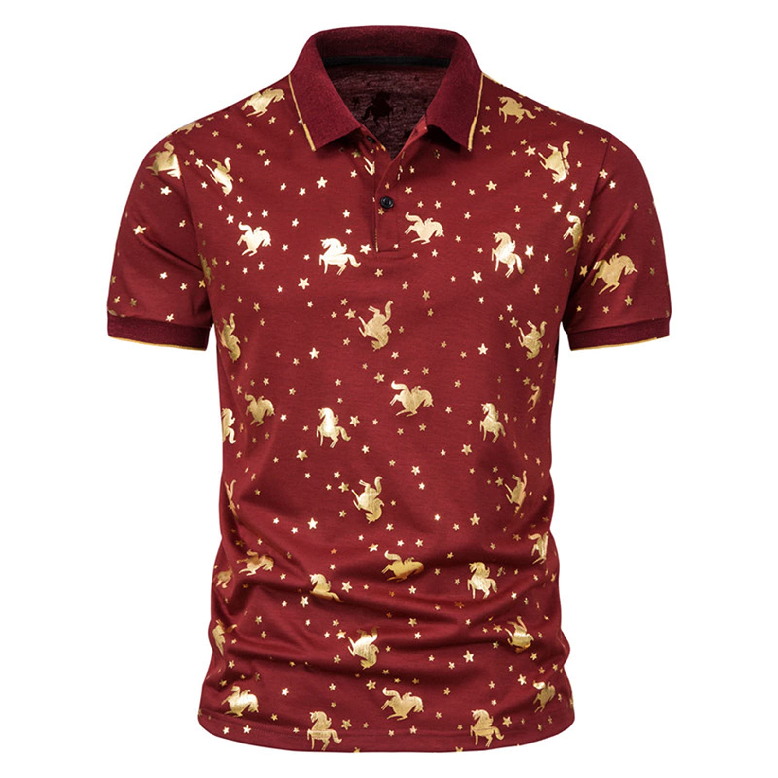 Italian Men's Dress Shirt - Short Sleeve Cotton Linen Shirt with Lapel & Summer Sky Print | Formal & Casual Wear for Office, Wedding & Summer Outings