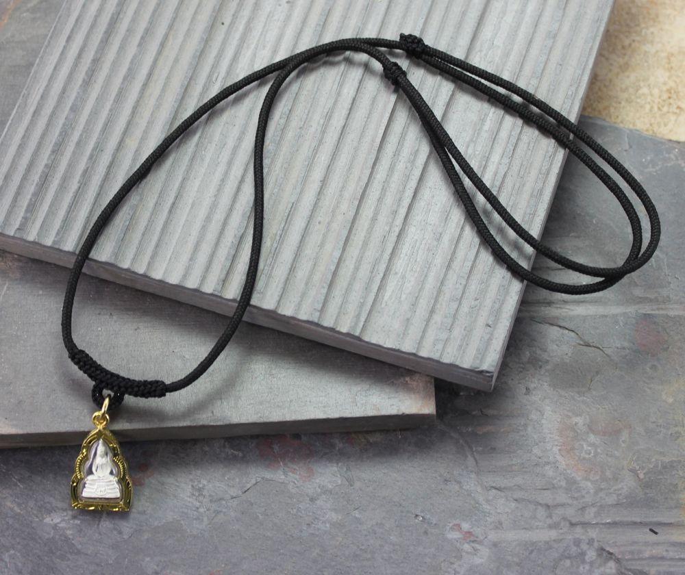 Adjustable Thai Amulet Necklace - 2mm Cord for Single Amulet - Perfect for Spiritual Protection, Meditation & Buddhist Devotion