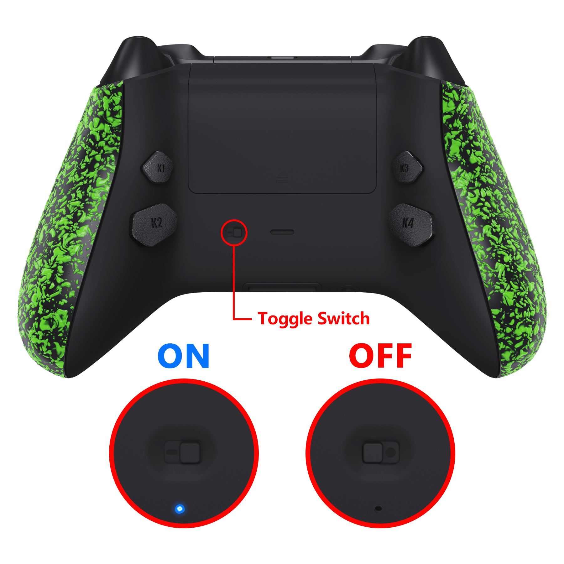 eXtremeRate Textured Green HOPE Remappable Back Button Kit for Xbox Series X/S Controller - Upgrade Boards, Shell & Side Rails - Perfect for Competitive Gaming & Custom Controller Setup (Controller Not Included) RX3P3045