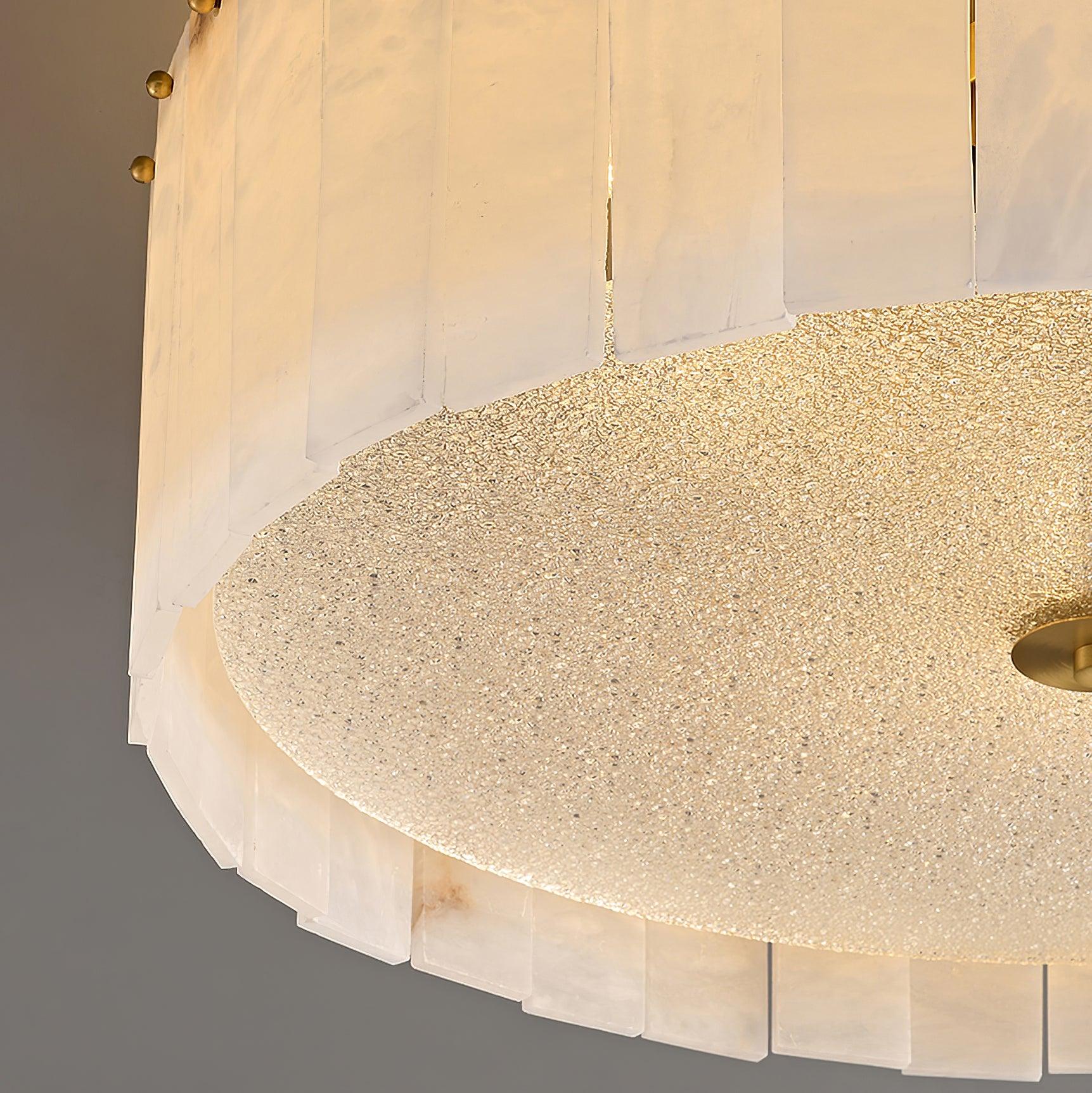 Elysian Alabaster Ceiling Light Fixture - Modern White Glass Chandelier for Dining Room, Bedroom & Living Room Lighting