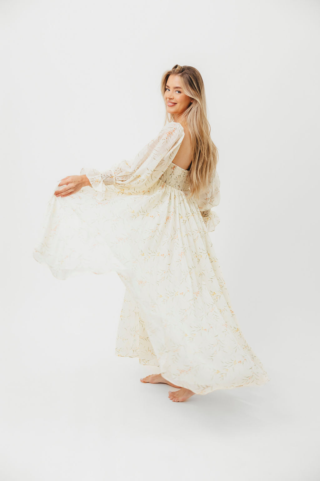 Ryder Grace Maxi Dress in Cream - Elegant Long Flowy Summer Dress for Women, Perfect for Beach, Wedding & Vacation | Lightweight & Comfortable
