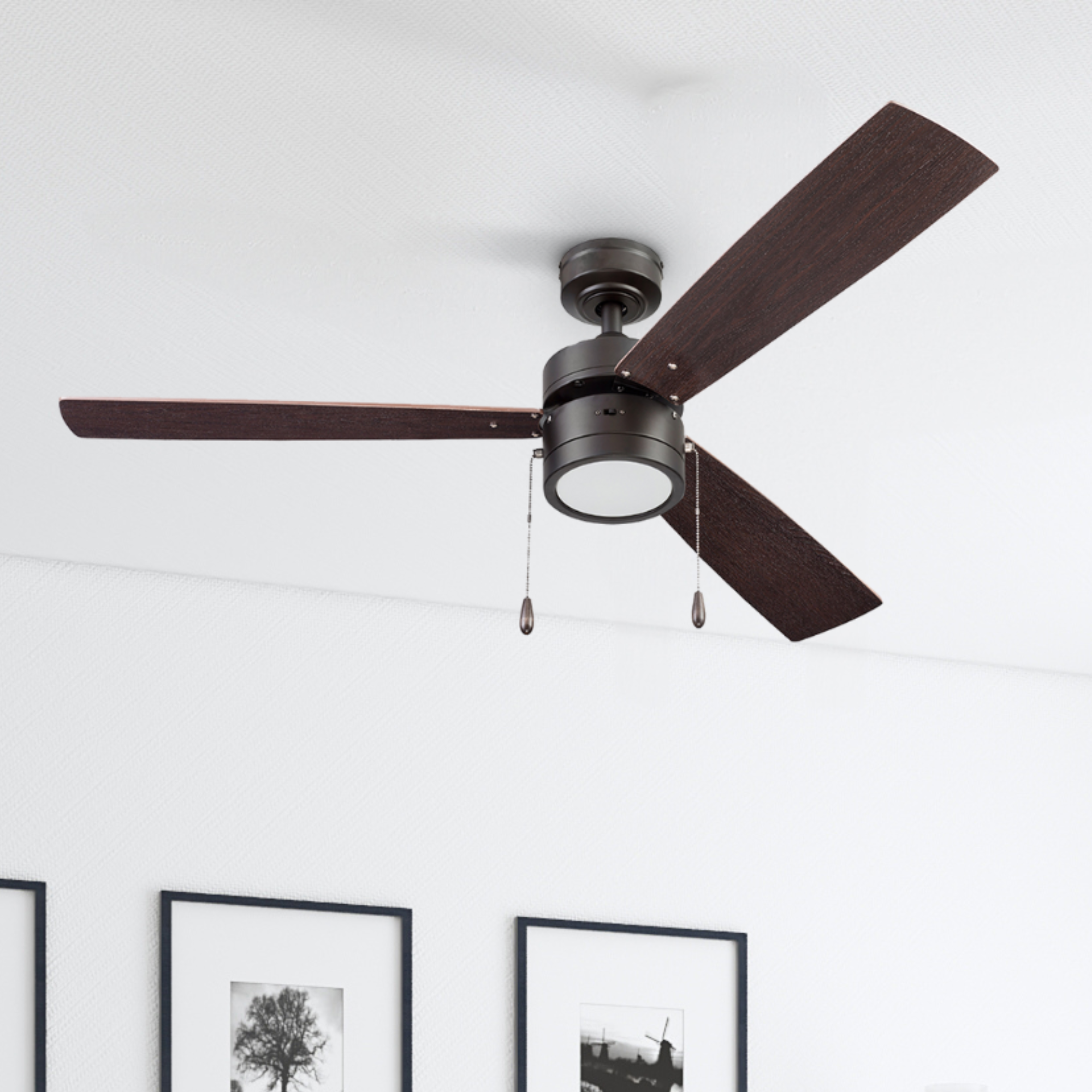 52 Inch Madrona Ceiling Fan with Espresso Bronze Finish and Pull Chain - Perfect for Living Room, Bedroom, and Outdoor Patio Cooling