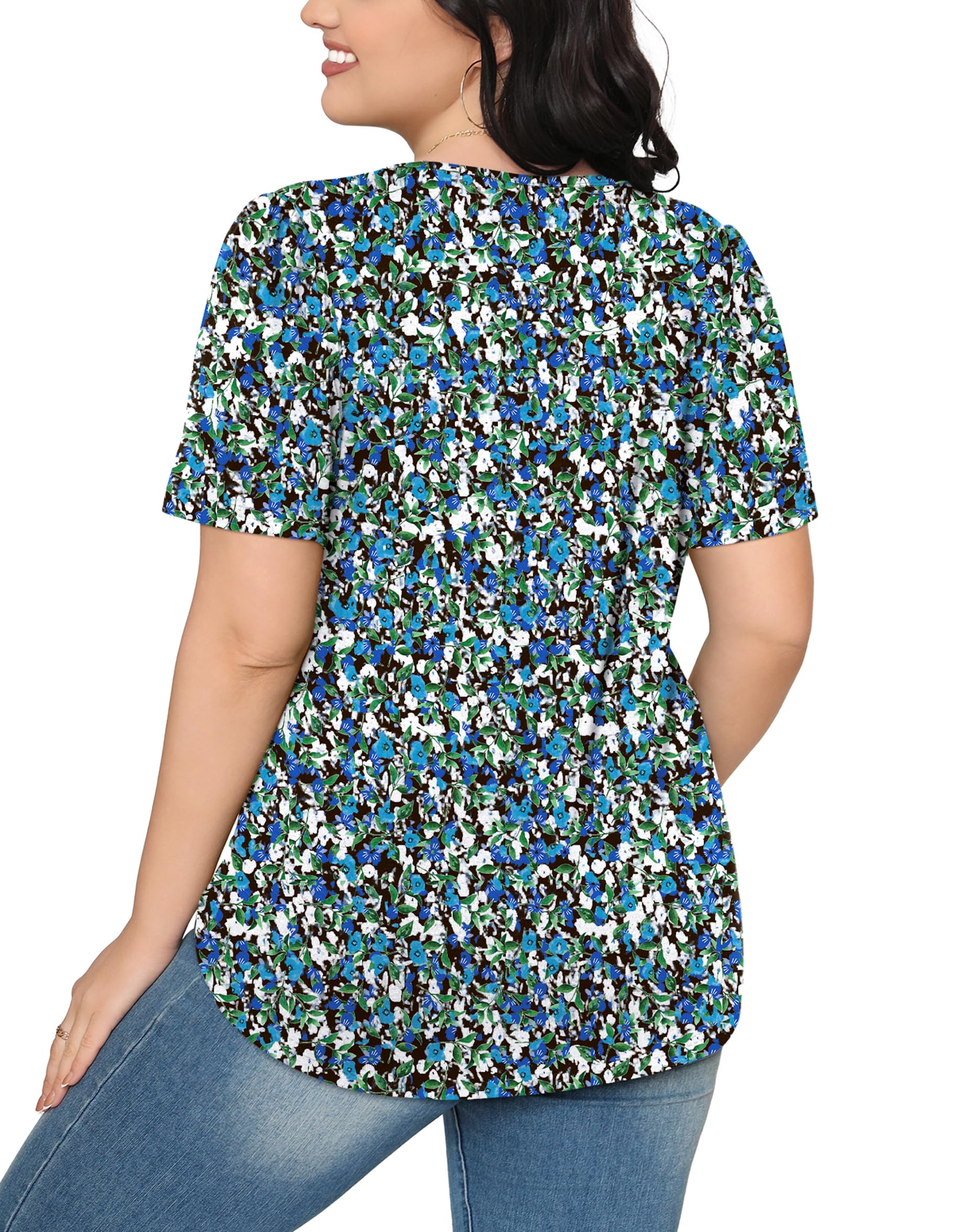 WIHOLL Women's Short Sleeve Pleated Blouse - Summer Casual Dressy Tops with Front Pleats | Perfect for Office Wear, Date Nights & Summer Outings
