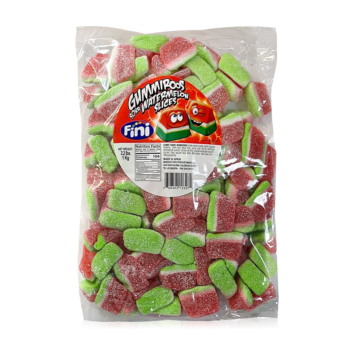 Kustomkids Watermelon Slices - 2.2lb Resealable Bag of Dried Fruit Snacks | Healthy Kids Snack for Lunch Box, School, Travel & On-the-Go