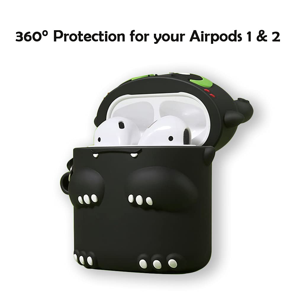 AIYAAIYA 3D Cartoon Cute Evil Night Design Silicone Protective Case for AirPods - Waterproof, Shockproof Cover with Keychain for AirPods Wireless Headset Charging Box | Perfect for Travel, Gym & Daily Use