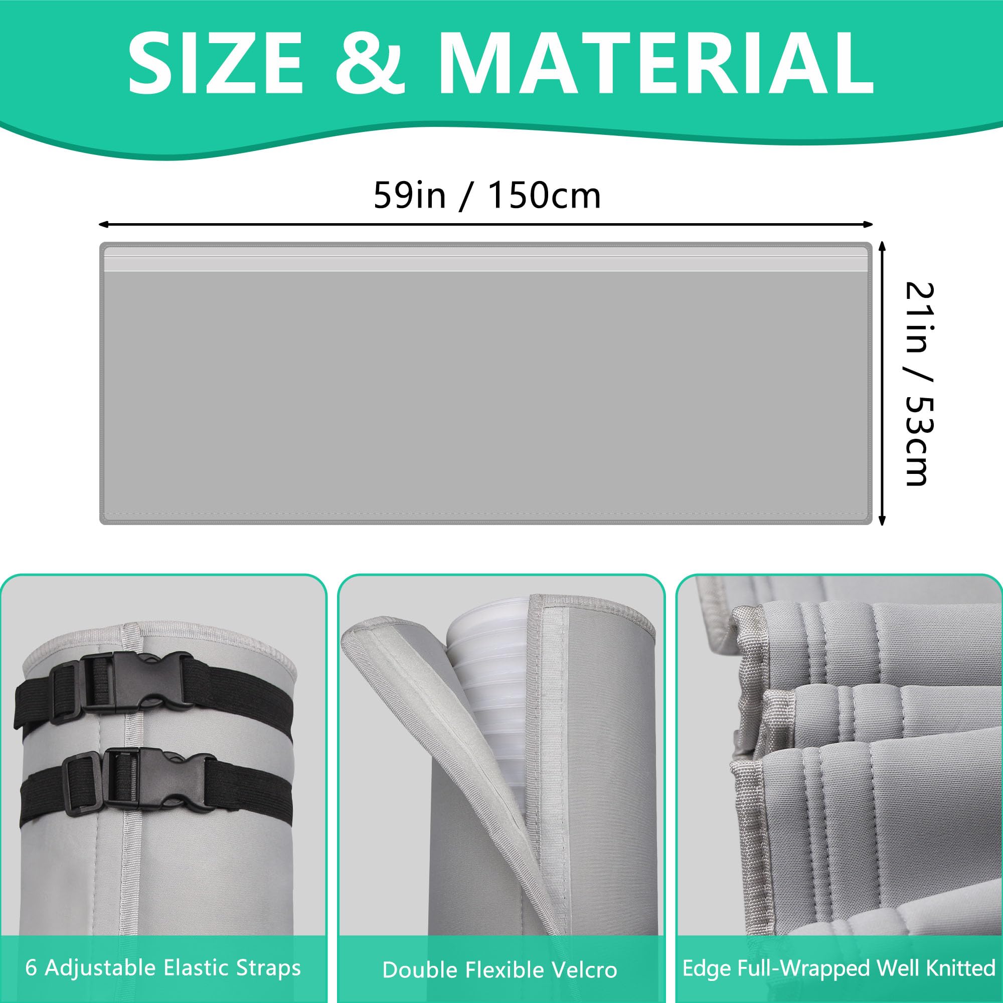 2 Packs Portable Air Conditioner Hose Cover - Insulated AC Hose Duct Vent Sleeve for 5