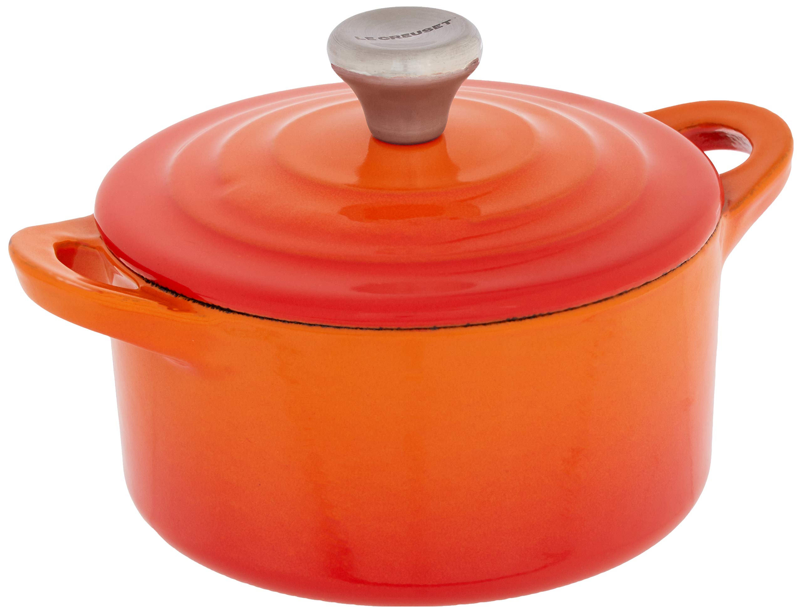 Le Creuset Enameled Cast Iron Mini Cocotte with Lid - 1/3 Quart (Flame Color) - Perfect for Individual Desserts, Side Dishes & Tabletop Serving