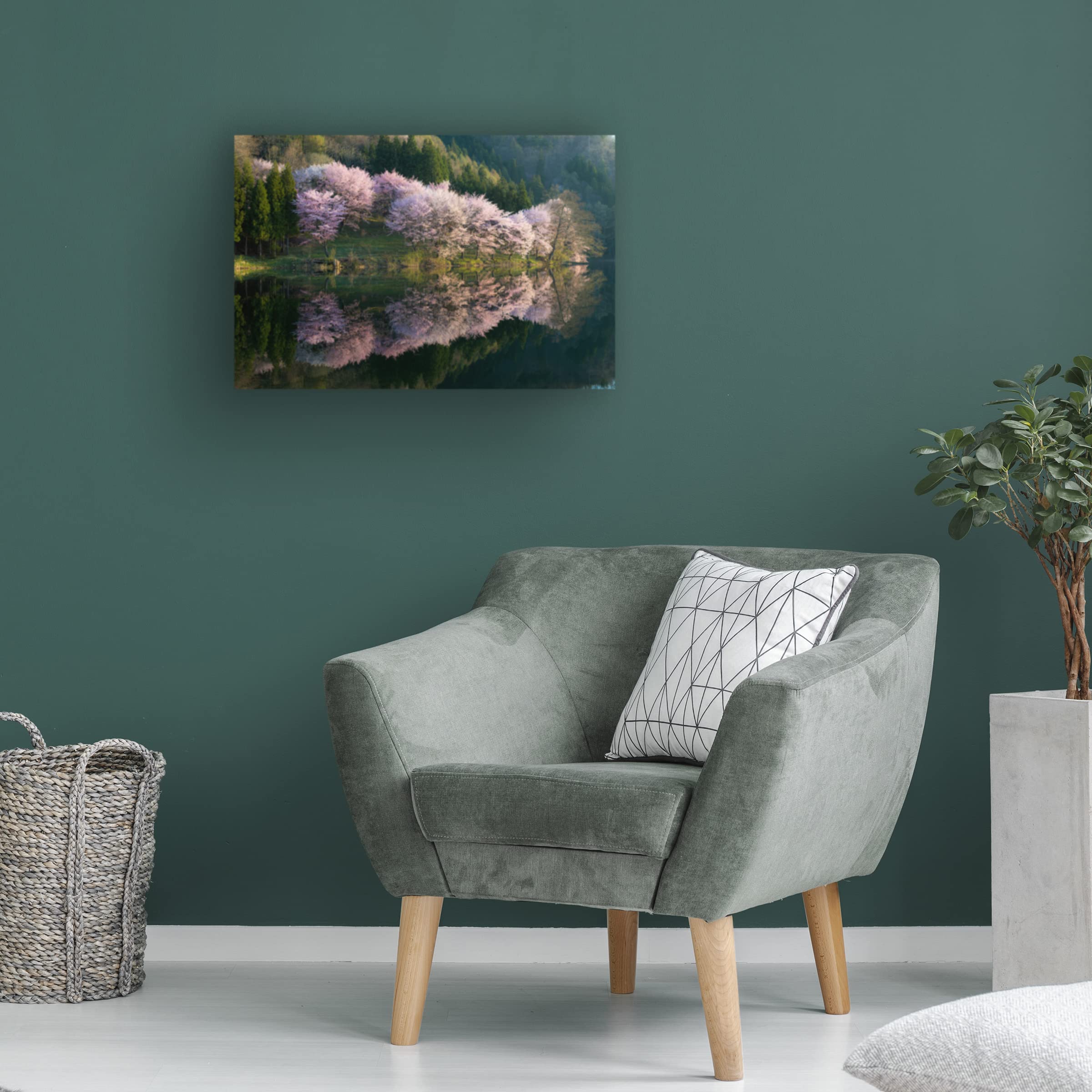Trademark Fine Art 'Sakura' Canvas Print by Tatsuki Ito - Japanese Cherry Blossom Wall Decor for Living Room, Bedroom & Office