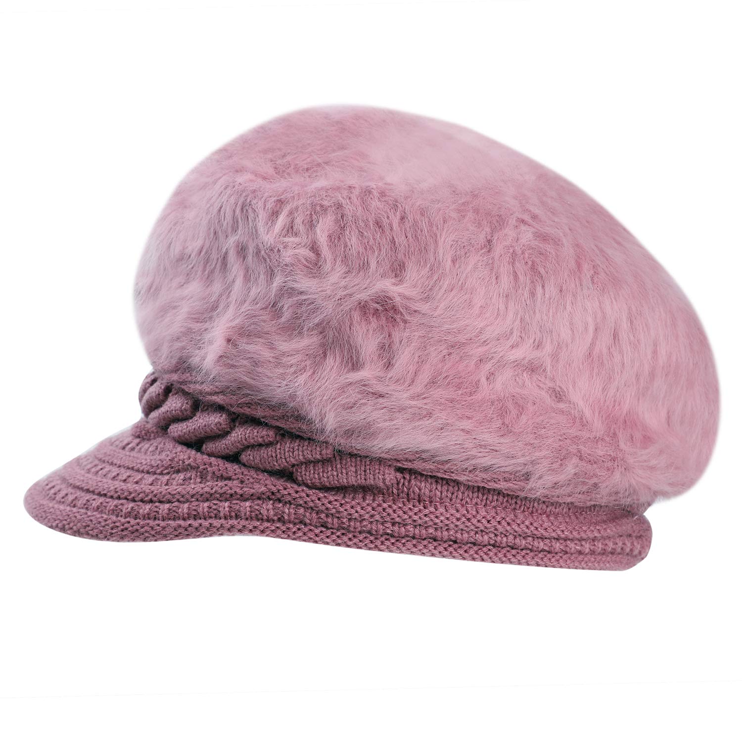 Women's Winter Knit Hats with Visor - Warm Wool Slouchy Beanie with Brim | Cold Weather Fashion Accessory for Outdoor Activities, Skiing & Snowboarding