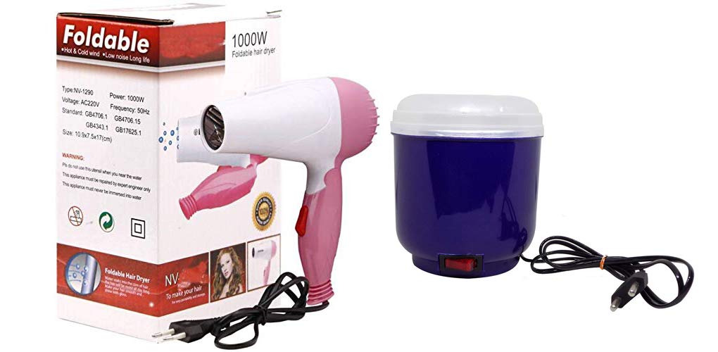 Professional Hair Dryer & Automatic Wax Warmer Combo - Salon & Home Use Hair Styling Kit for Smooth, Shiny Hair - Perfect for Stylists & DIY Hair Care