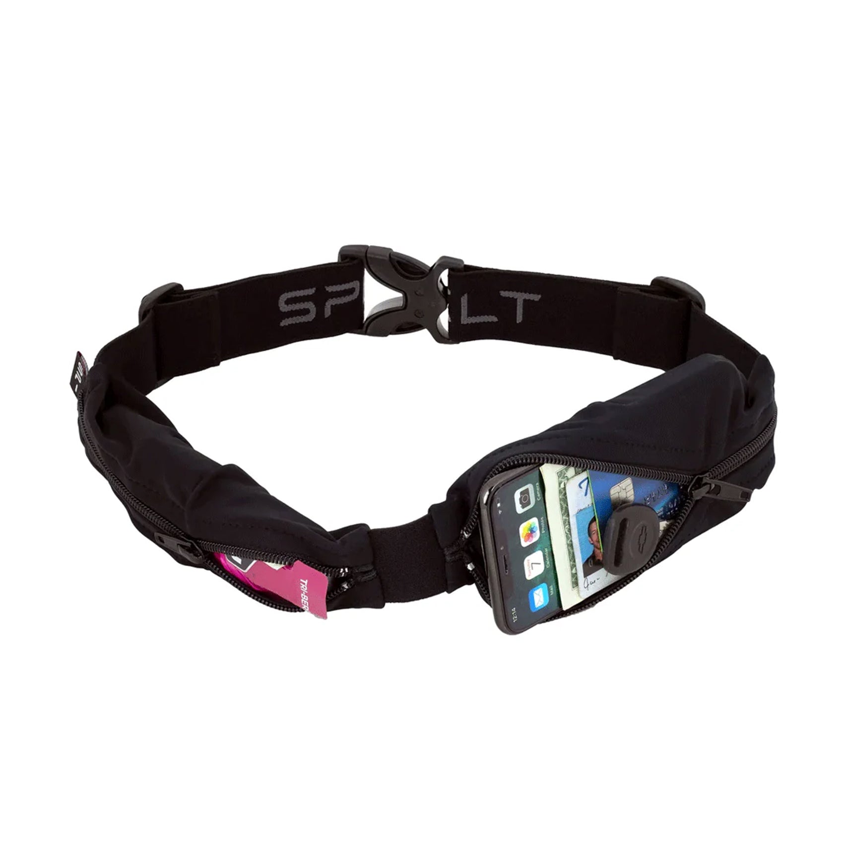 SpiBelt Dual Pocket Pro Running Belt - Adjustable Waist Pack for Jogging, Hiking & Travel - Secure Storage for Phone, Keys & Essentials | Perfect for Runners, Gym & Outdoor Activities
