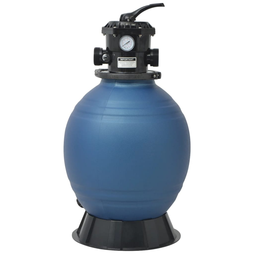 vidaXL 460mm Blue Pool Sand Filter with 6-Position Valve | High-Efficiency Swimming Pool Filtration System for Inground & Above Ground Pools